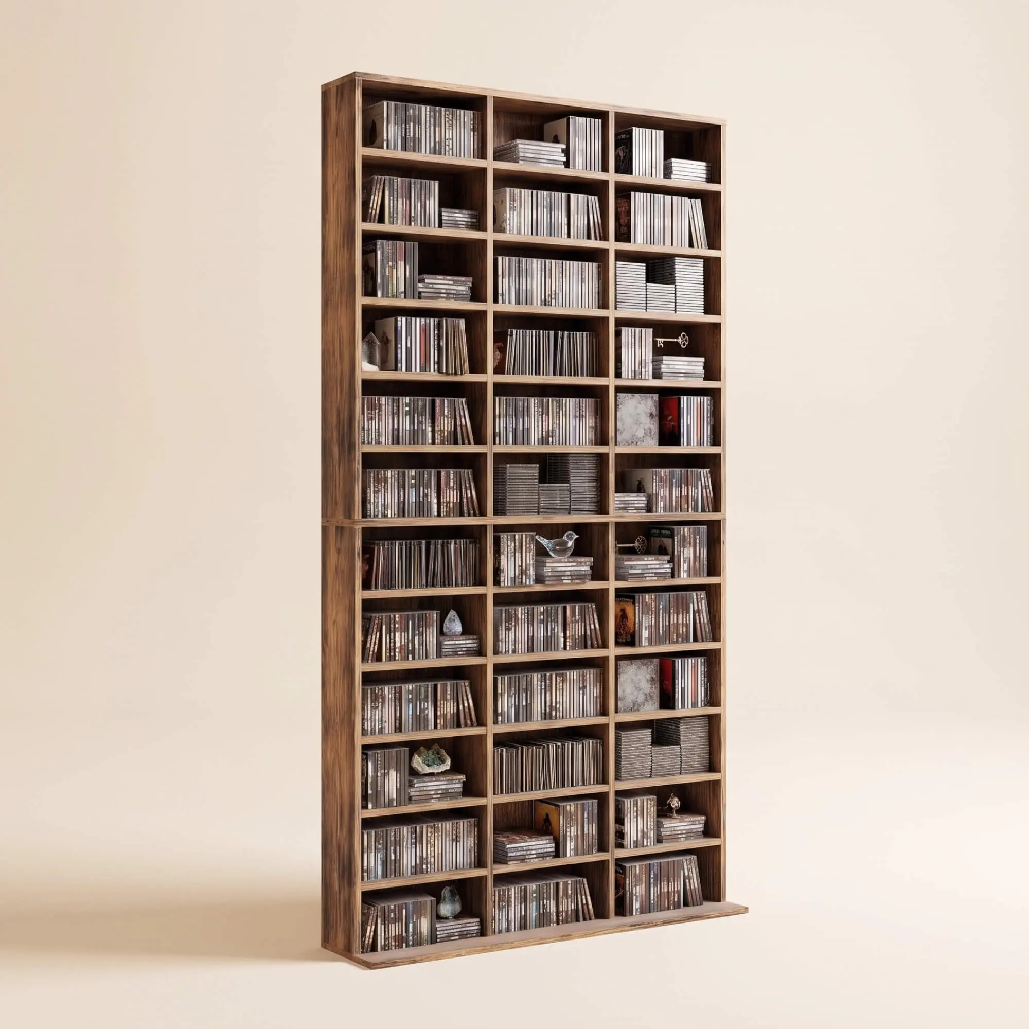 Range‑CD meuble etagere en bois d'ingénierie bureau salon bibliothèque Marron