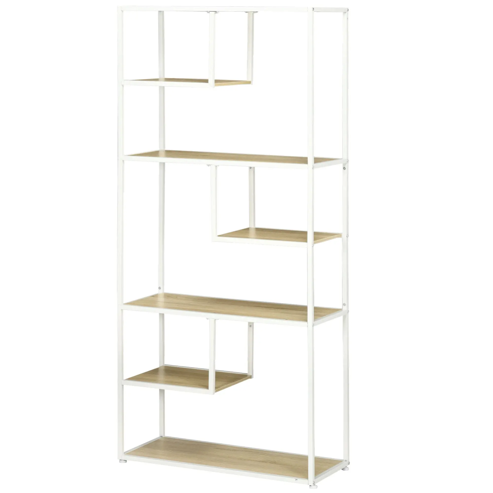 Bibliothèque étagère de rangement à 7 niveaux cadre en acier style industriel pour salon chambre cuisine - 83 x 34 x 180 cm