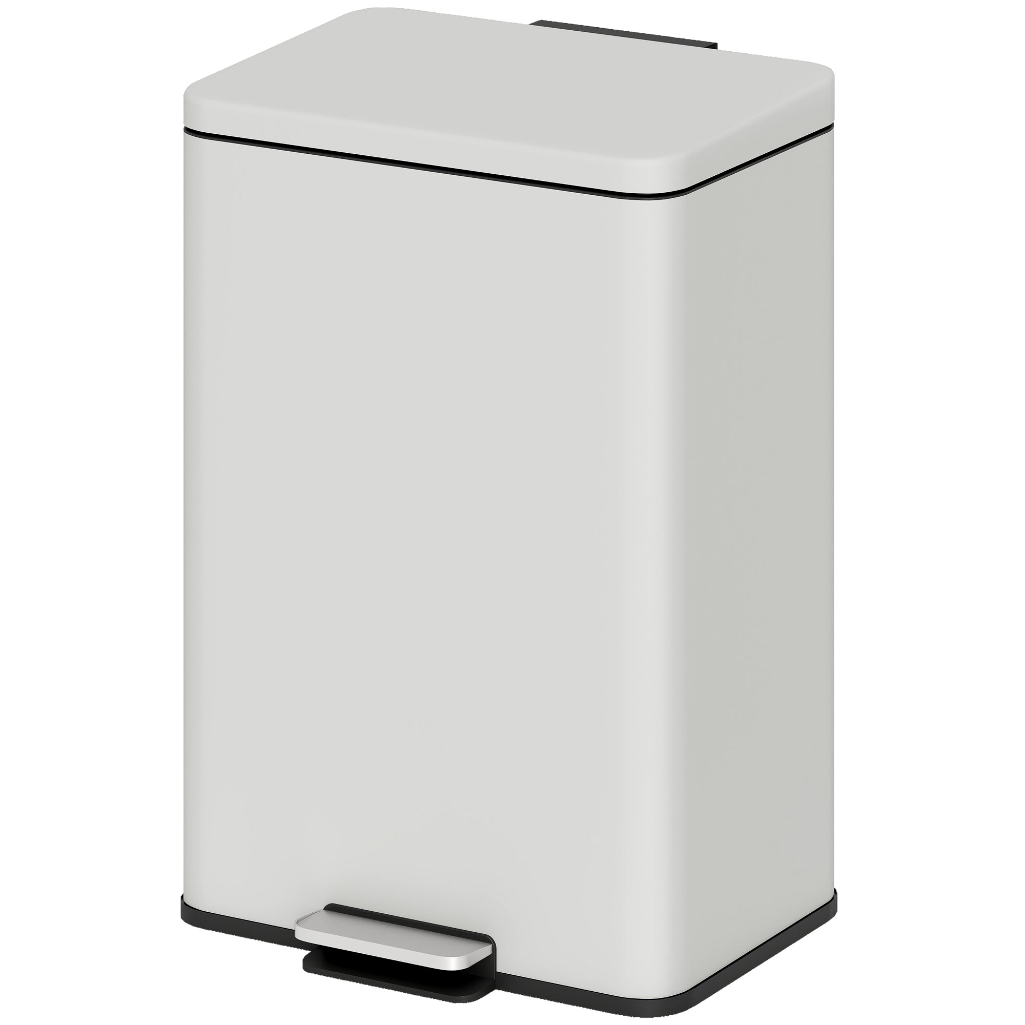 Poubelle de Cuisine 20 L, Poubelle avec Pédale, Couvercle à Fermeture Douce en Métal, Seau Intérieur Amovible, Anti-Traces, pour Cuisine, Maison, Bureau, Crème