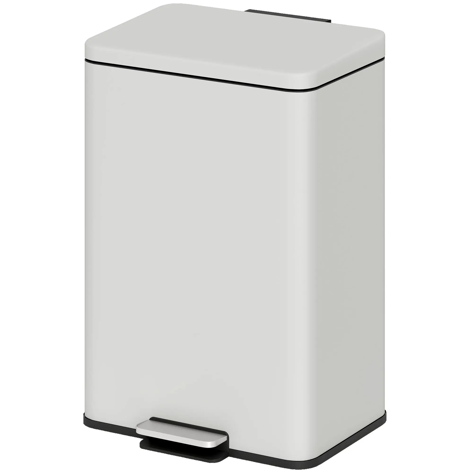 Poubelle de Cuisine 20 L, Poubelle avec Pédale, Couvercle à Fermeture Douce en Métal, Seau Intérieur Amovible, Anti-Traces, pour Cuisine, Maison, Bureau, Crème