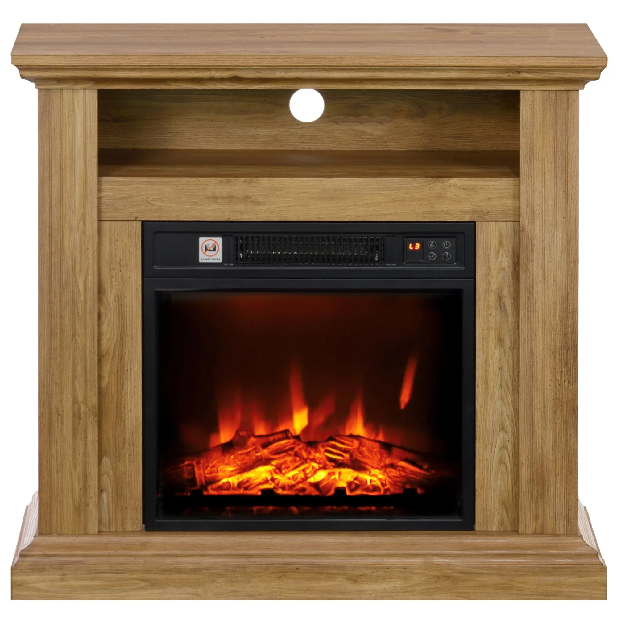 Cheminée électrique, effet flamme 3D, chauffage 1800W, luminosité réglable, télécommande, minuterie, cheminée décorative, sécurité renforcée, 81,5 x 30 x 76,2 cm, brun effet bois