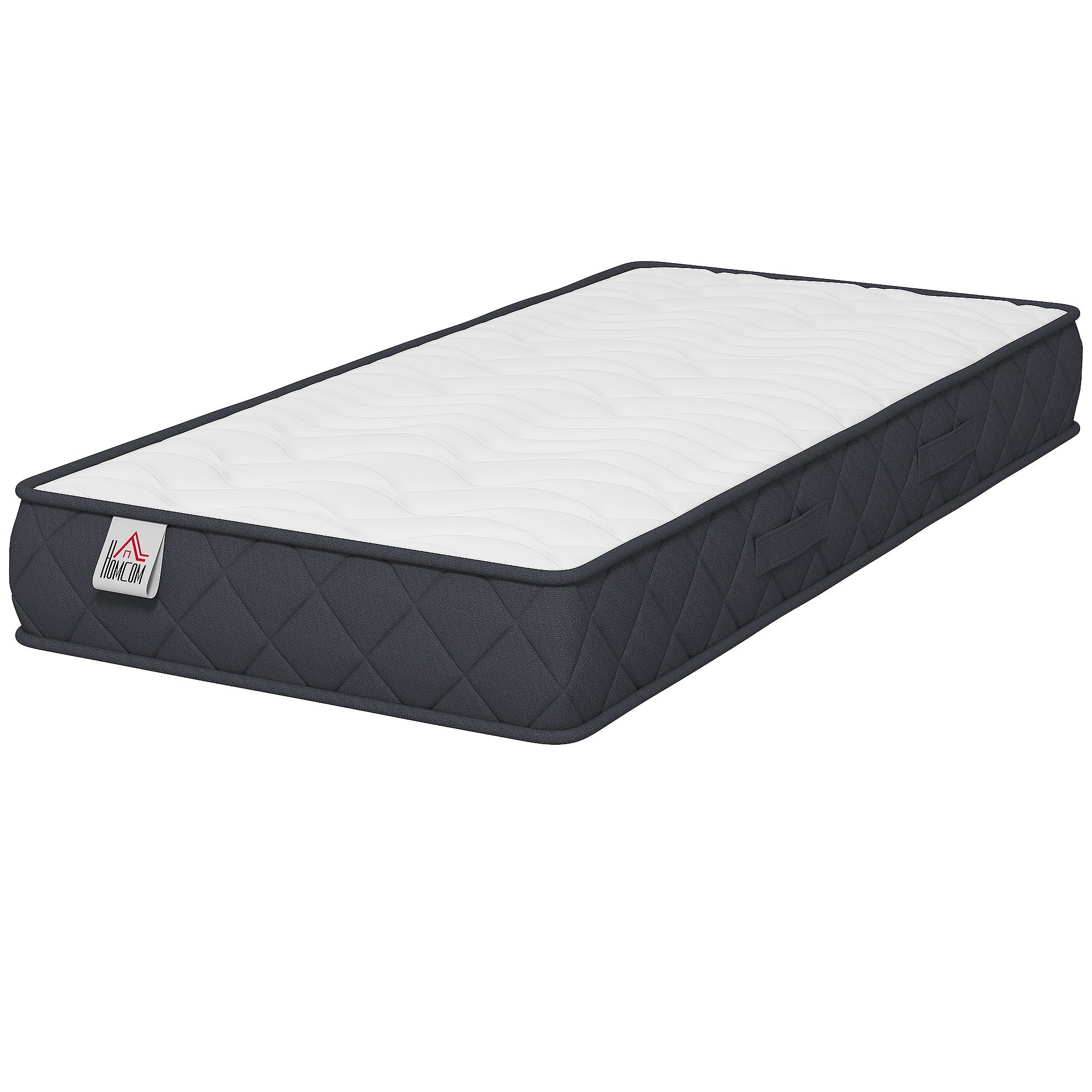 Matelas 90x190cm, Matelas 1 Personnes, Mousse à Mémoire de Forme, 20cm d'épaisseur, Mousse Découpée en Vagues et Bords Renforcés, Certifié Oeko-Tex, Fermeté Moyenne