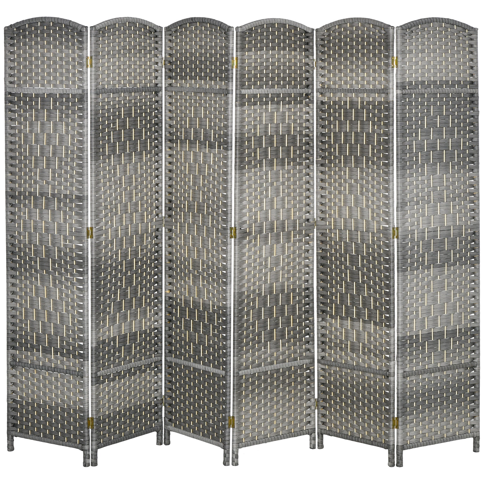 Paravent intérieur en bois, 6 panneaux, 270 x 180 cm, séparateur de pièce pliable, pour salon, chambre à coucher, maison, gris mélangé