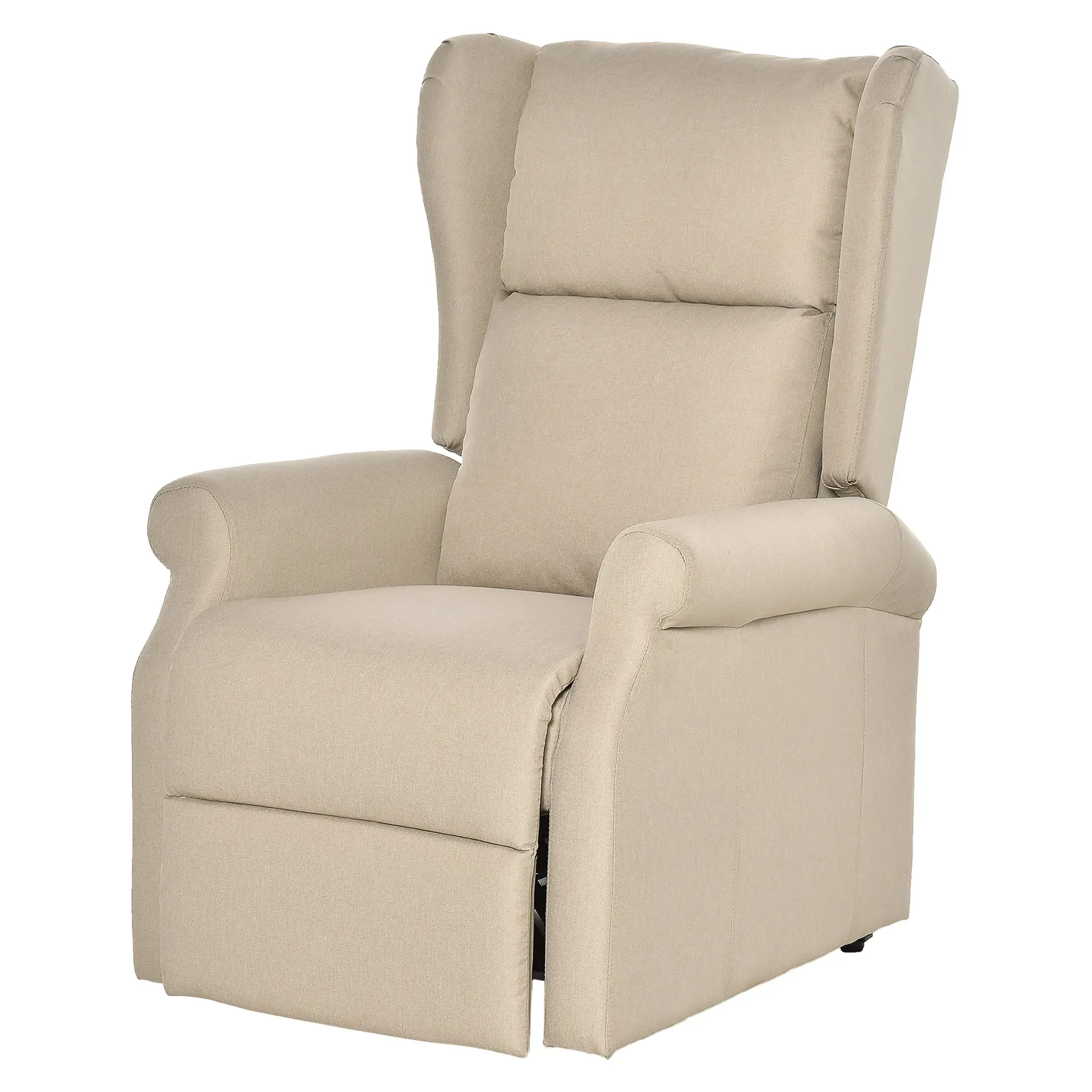 Fauteuil releveur inclinable avec Repose-Pied Fauteuil Relax électrique de Relaxation électrique Ajustable avec Télécommande et Poche latérale de Rangement Lin Crème