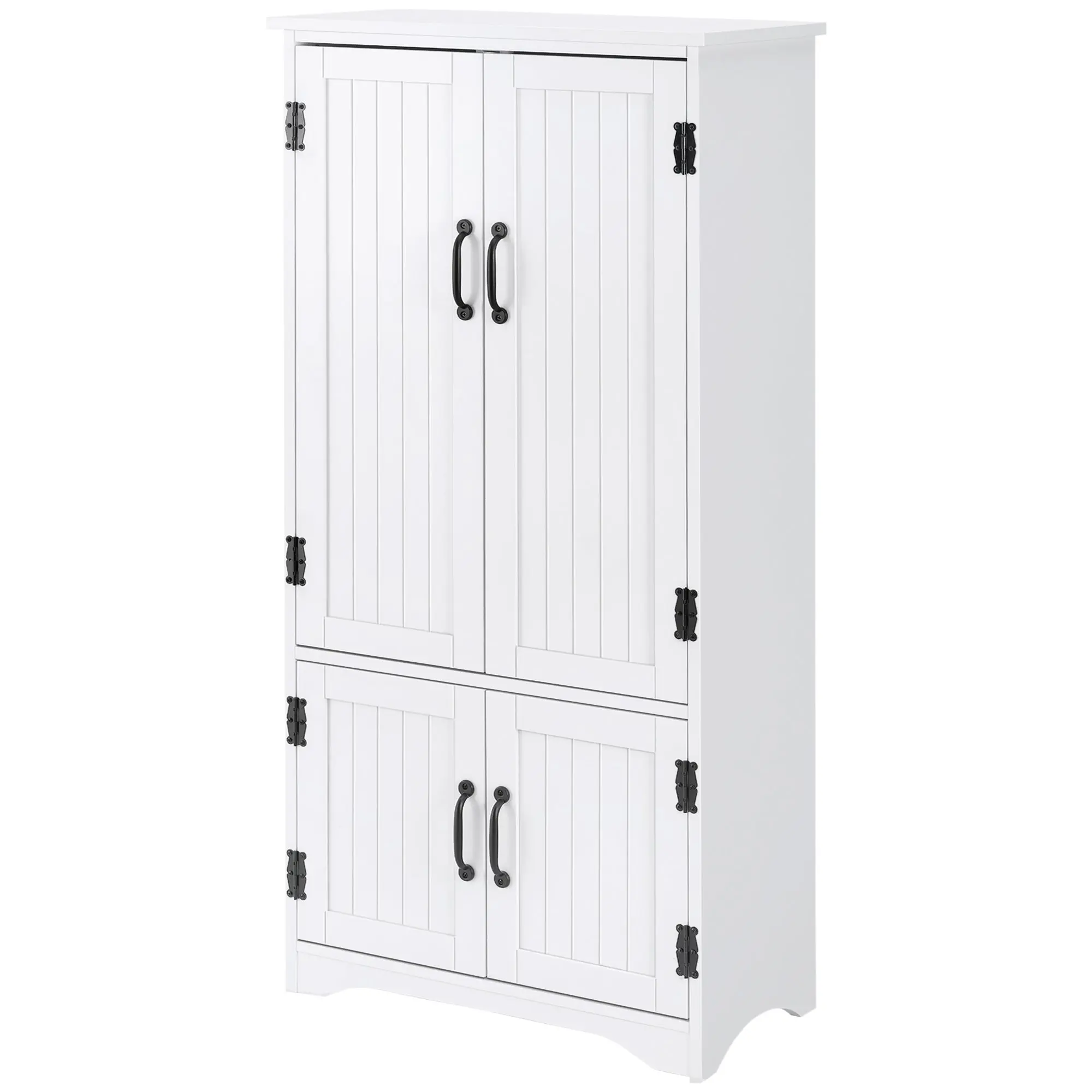 Buffet de cuisine armoire de cuisine contemporaine multi-rangements 2 placards 3 étagères MDF panneaux particules blanc