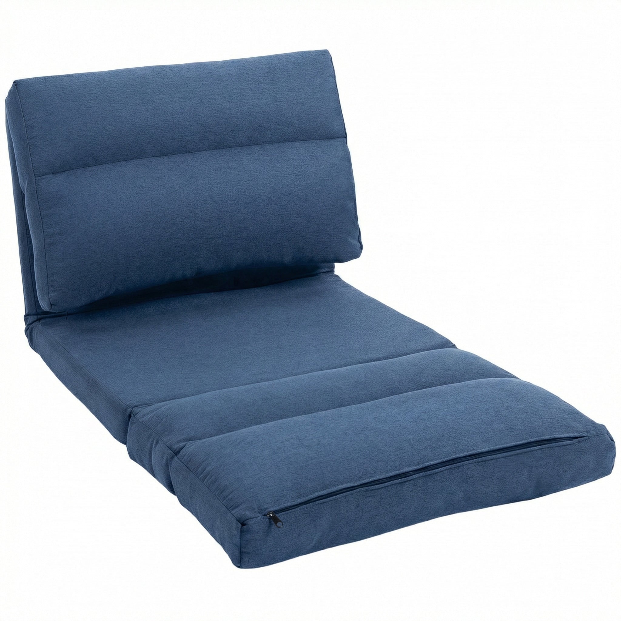 Canapé paresseux chauffeuse 1 place fauteuil paresseux convertible en lit fauteuil salon avec dossier inclinable sur 5 positions, charge 120 Kg, pour salon chambre et bureau, 70x72x56 cm, bleu