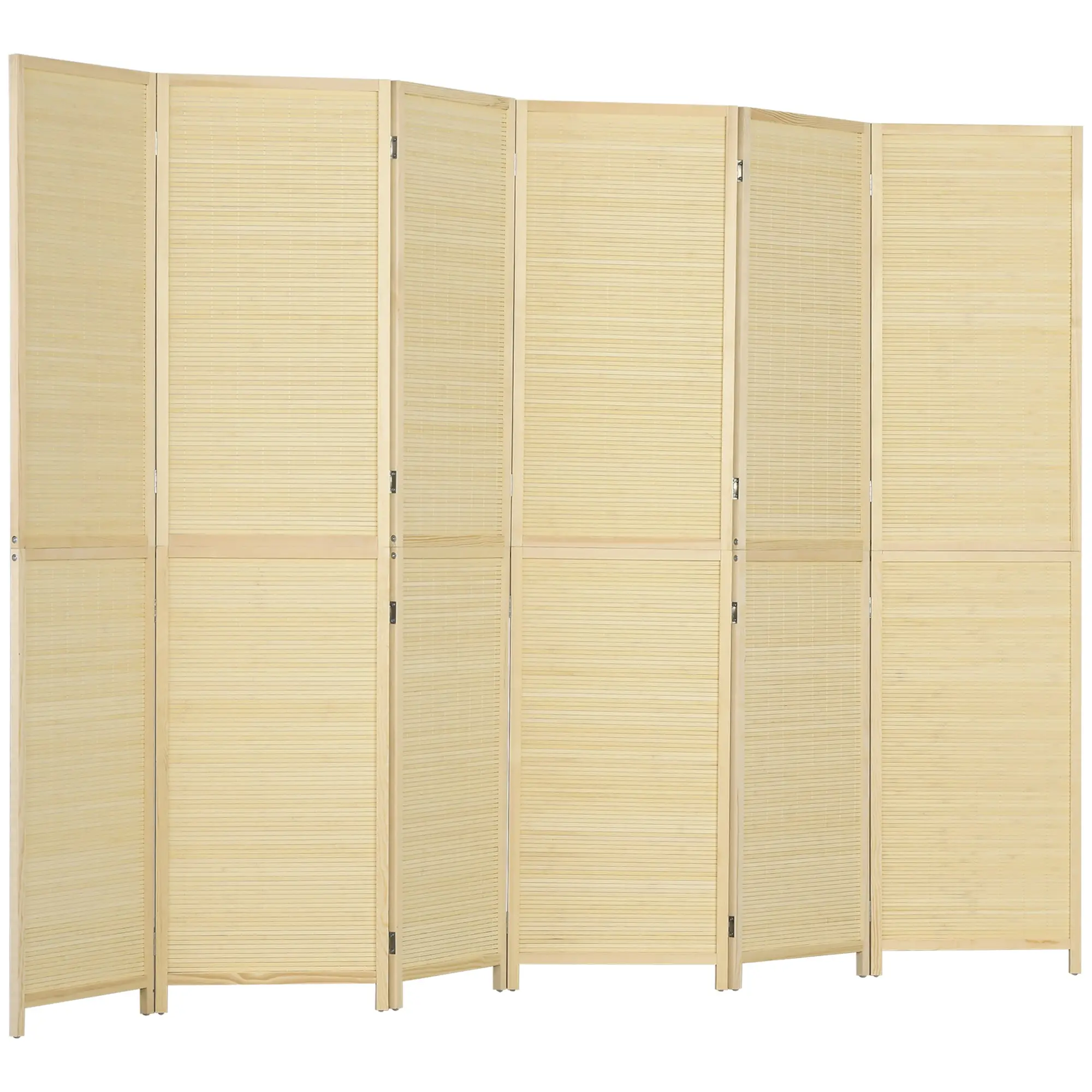 Paravent intérieur en Bambou 6 Panneaux 270 x 180 cm séparateur de pièce cloison de séparation Pliable - Naturel