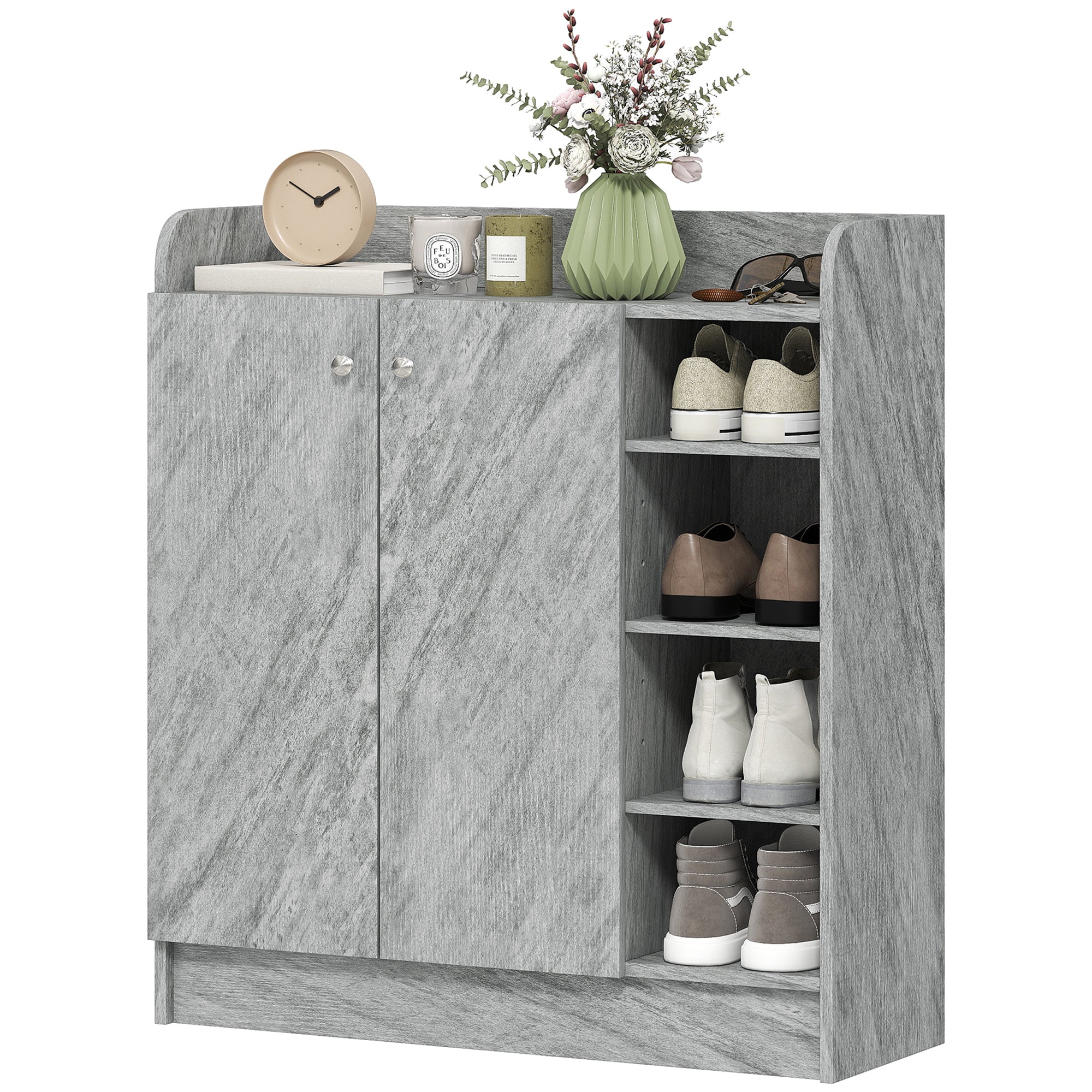 Armoire à chaussures avec étagère réglable pour entrée couloir salon 30x83x90H cm gris