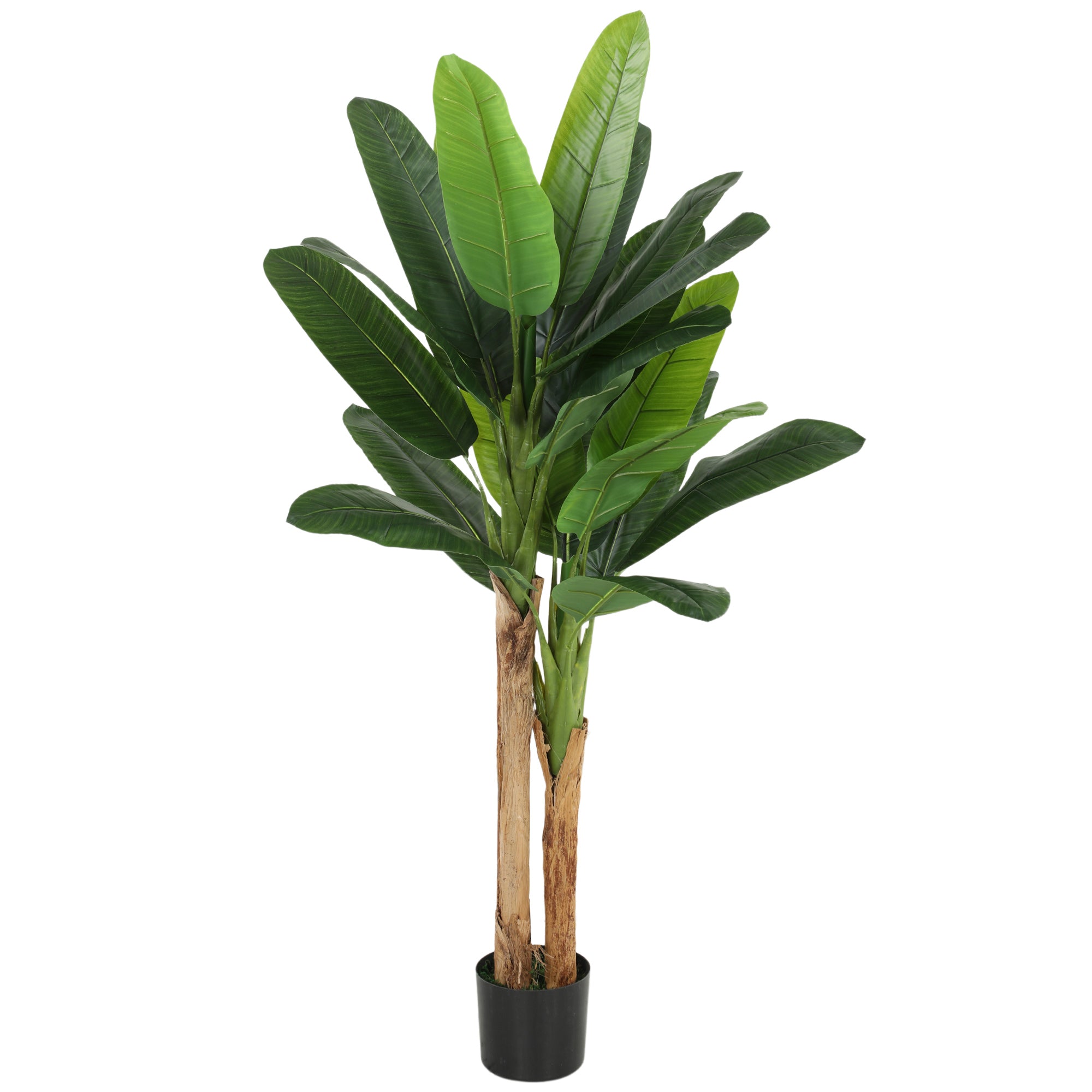 Lot de 2 plantes artificielles intérieurs 150 cm bananier arbre artificiel en pot avec des feuilles réalistes, fausse plante vert décoration pour maison, bureau, salon, chambre