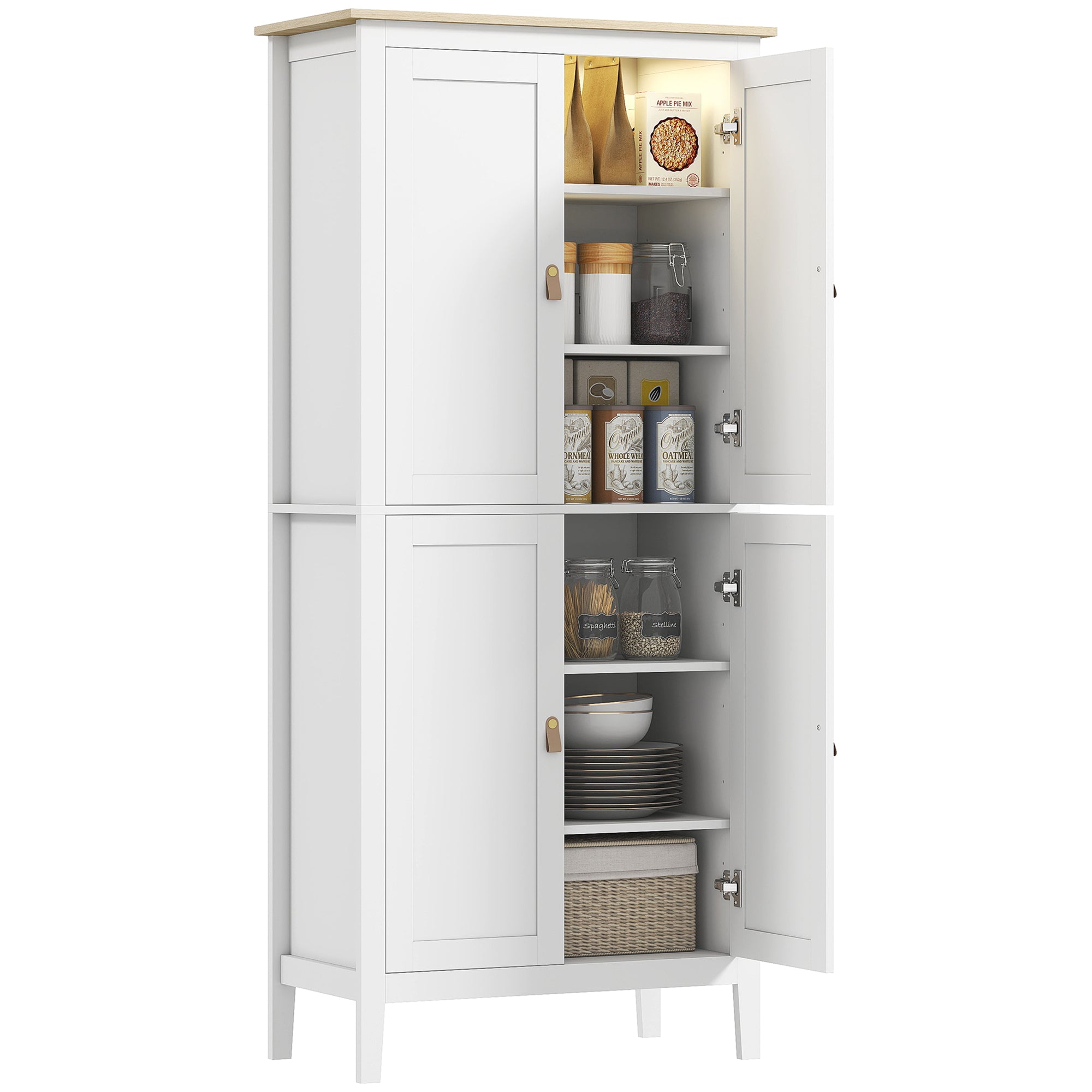 Buffet de cuisine led réglable détecteur de mouvement étagère réglable pour cuisine blanc