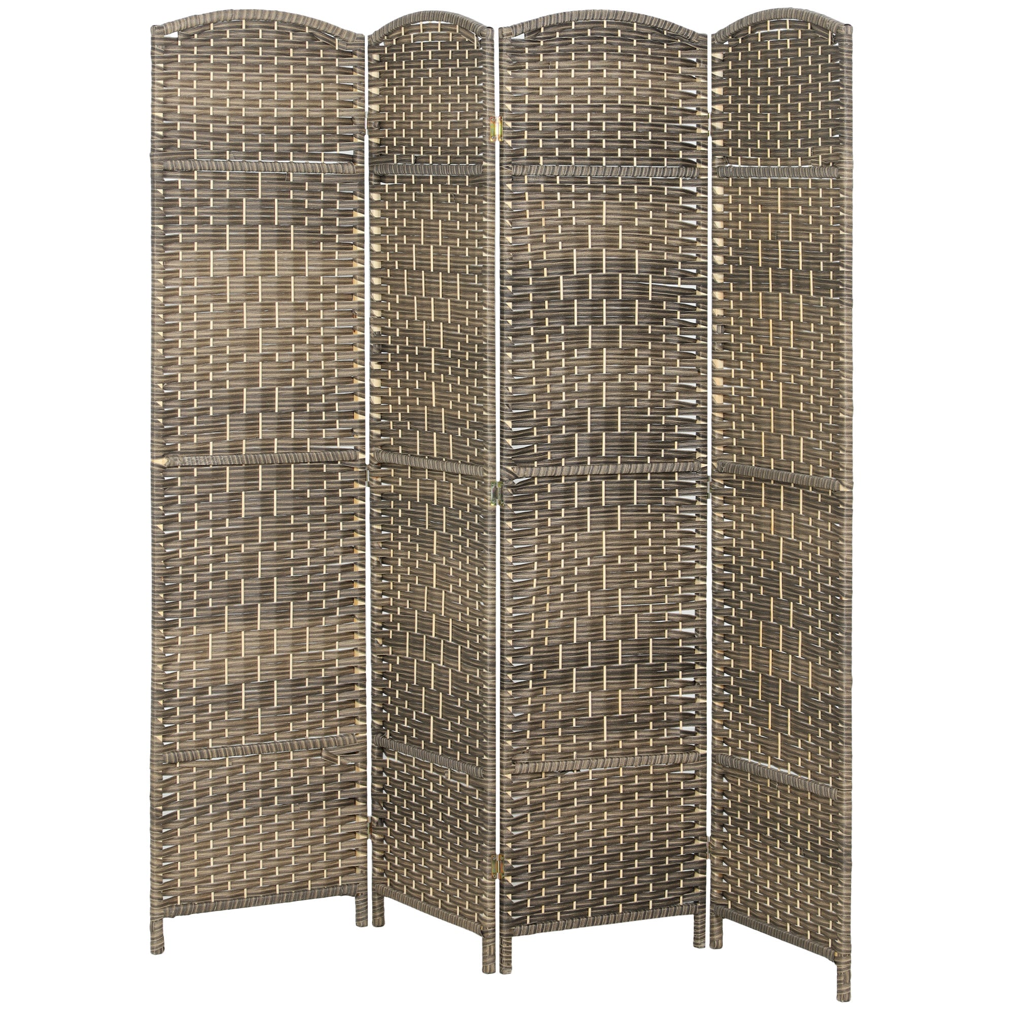 Paravent intérieur en bois, 4 panneaux, 180 x 180 cm, séparateur de pièce pliable, pour salon, chambre à coucher, maison, chêne foncé