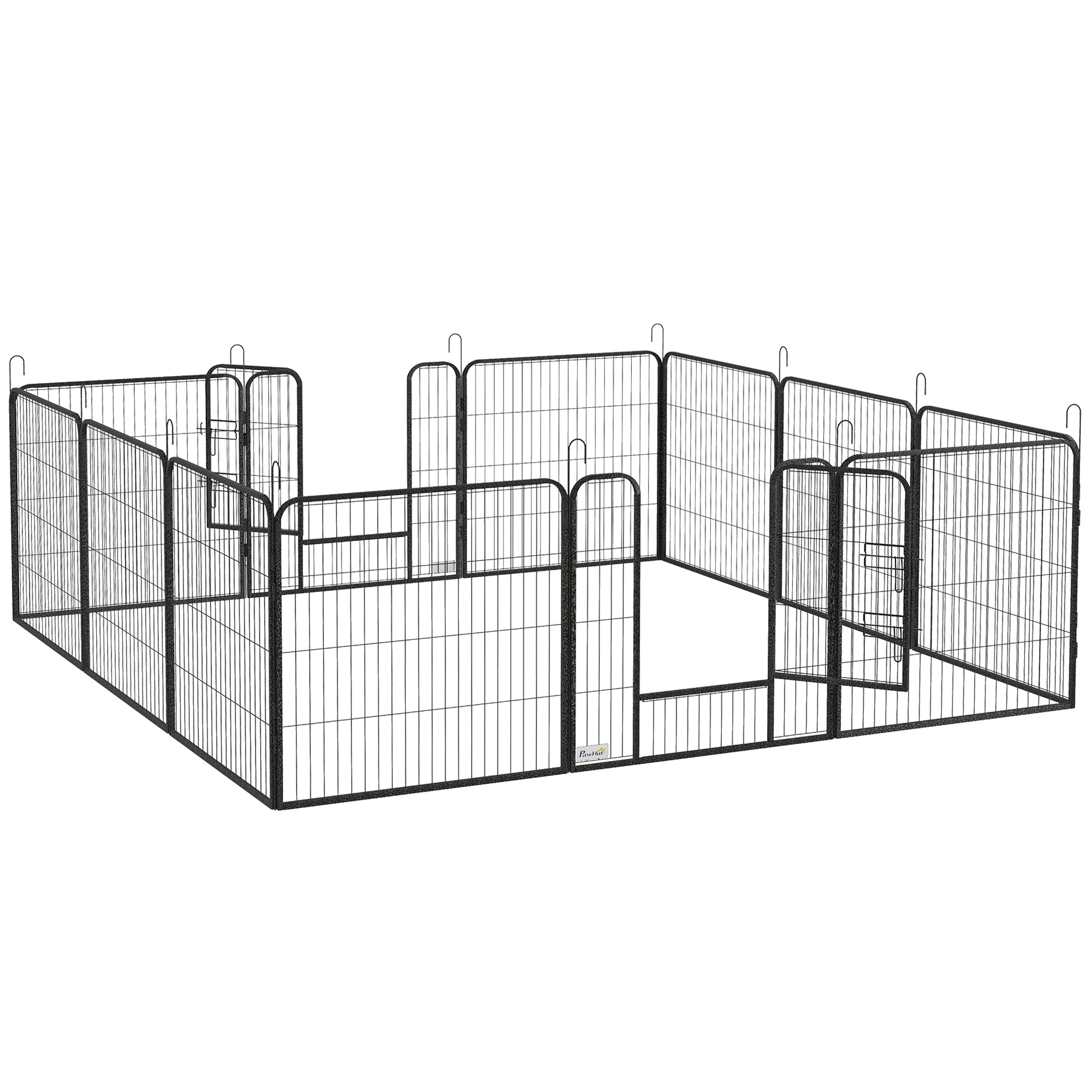 Deluxe Modular Steel Epoxy Enclosure with Lockable Door for Dogs, Rabbits, Rodents, Small Animals, Indoor and Outdoor 80 x 80 cm Gray