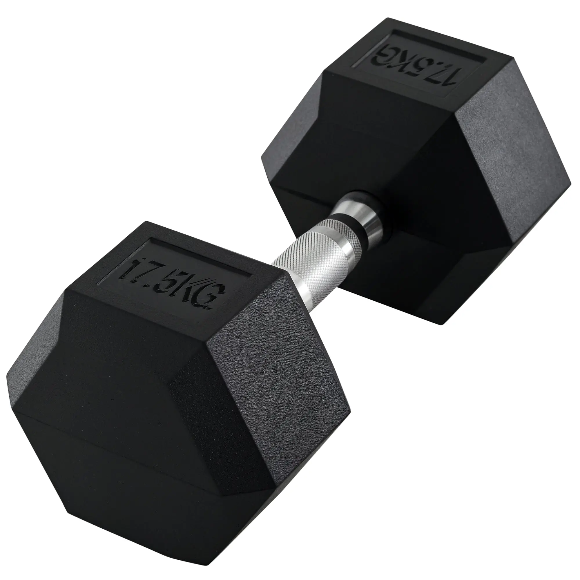 Dumbbells with knurled grip, Cast Iron Dumbbell, 1 x 17.5kg, Dumbbells for Men and Women, Dumbbell for Home, Gym, Strength Training