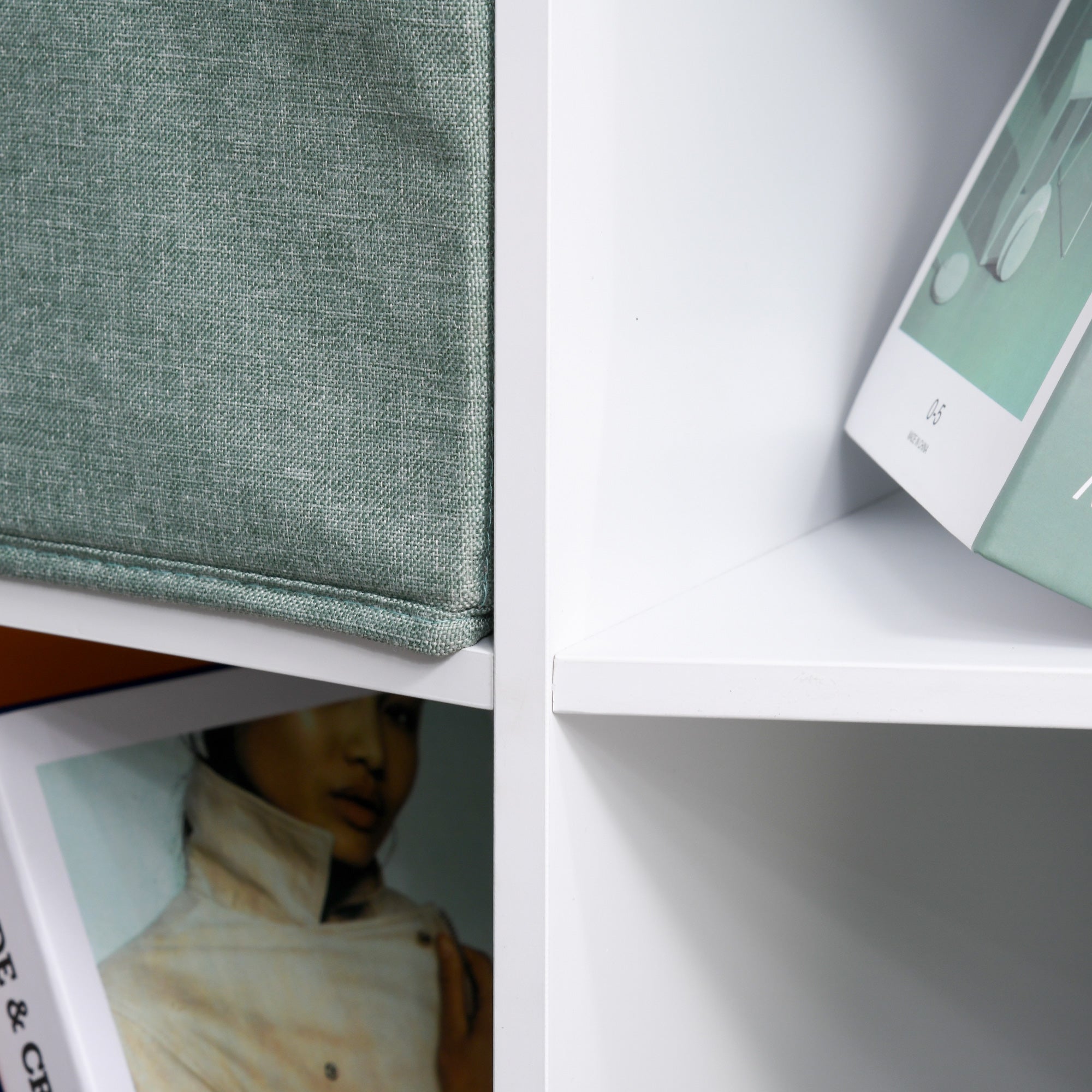 Corner Storage Unit Children's Furniture 9 Compartments 3 Non-Woven Fabric Drawers White MDF