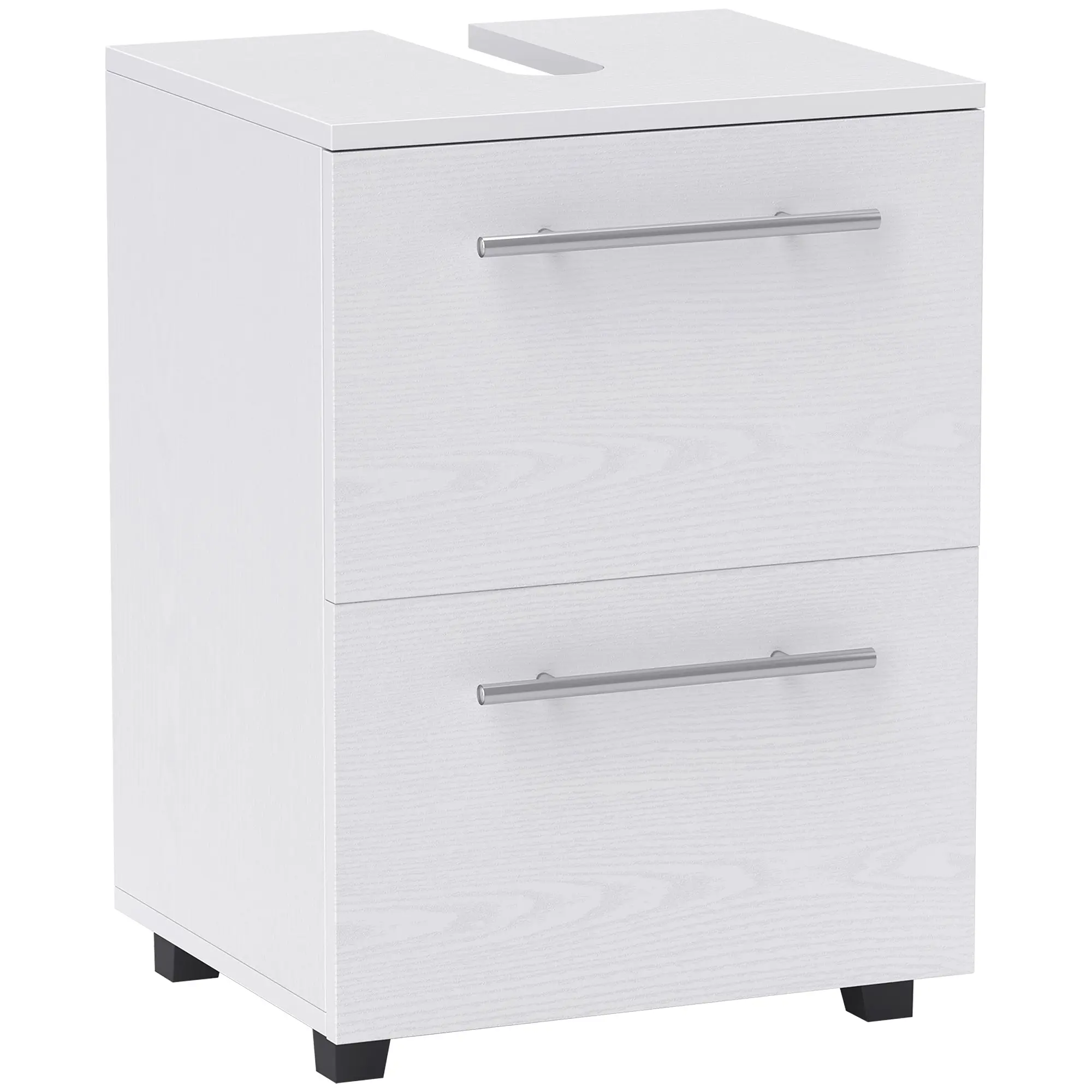 Sink Cabinet Under Cabinet with Cabinet Compartment, Drawer, Vanity Cabinet, Bathroom Cabinet with Anti-Tip Device for Wall-Mounted Basins White, 41.5 x 35.5 x 59 cm