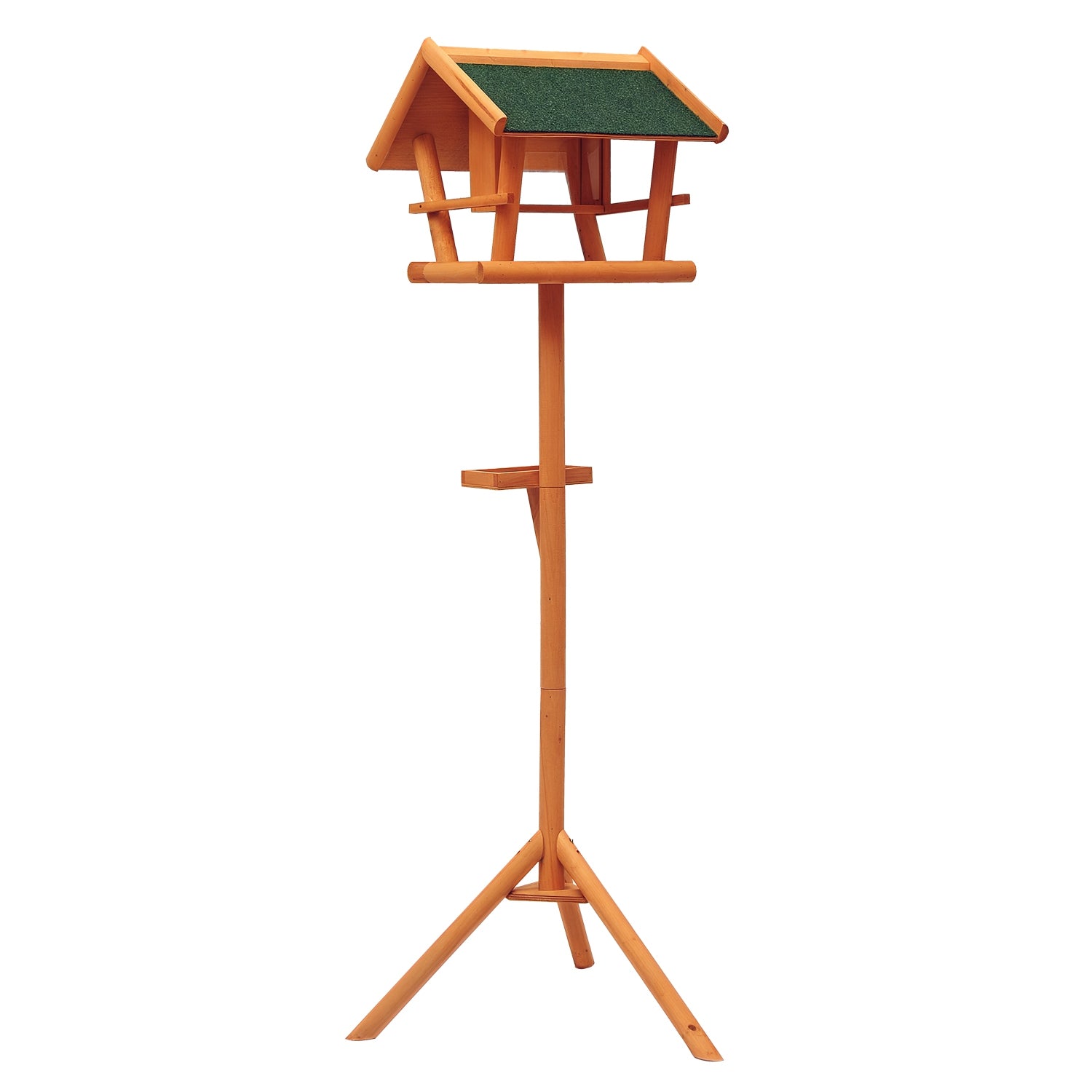 HOMCOM Futterstation für Wildvögel auf Stand mit Schale, Vogelhaus aus Holz für den Außenbereich 150cm