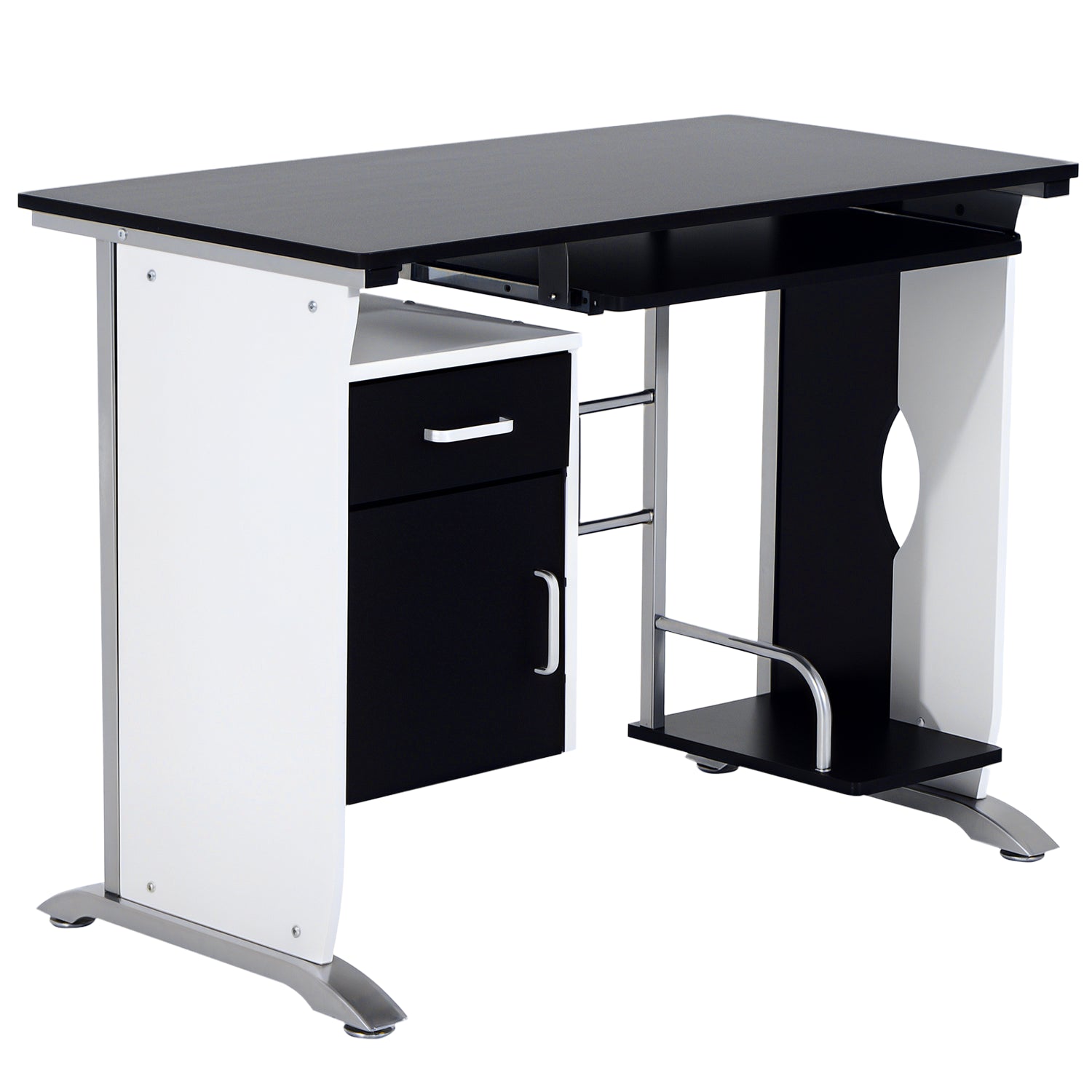 HOMCOM PC Computer Desk Bürodesk 100x52x75cm Holzmöbel