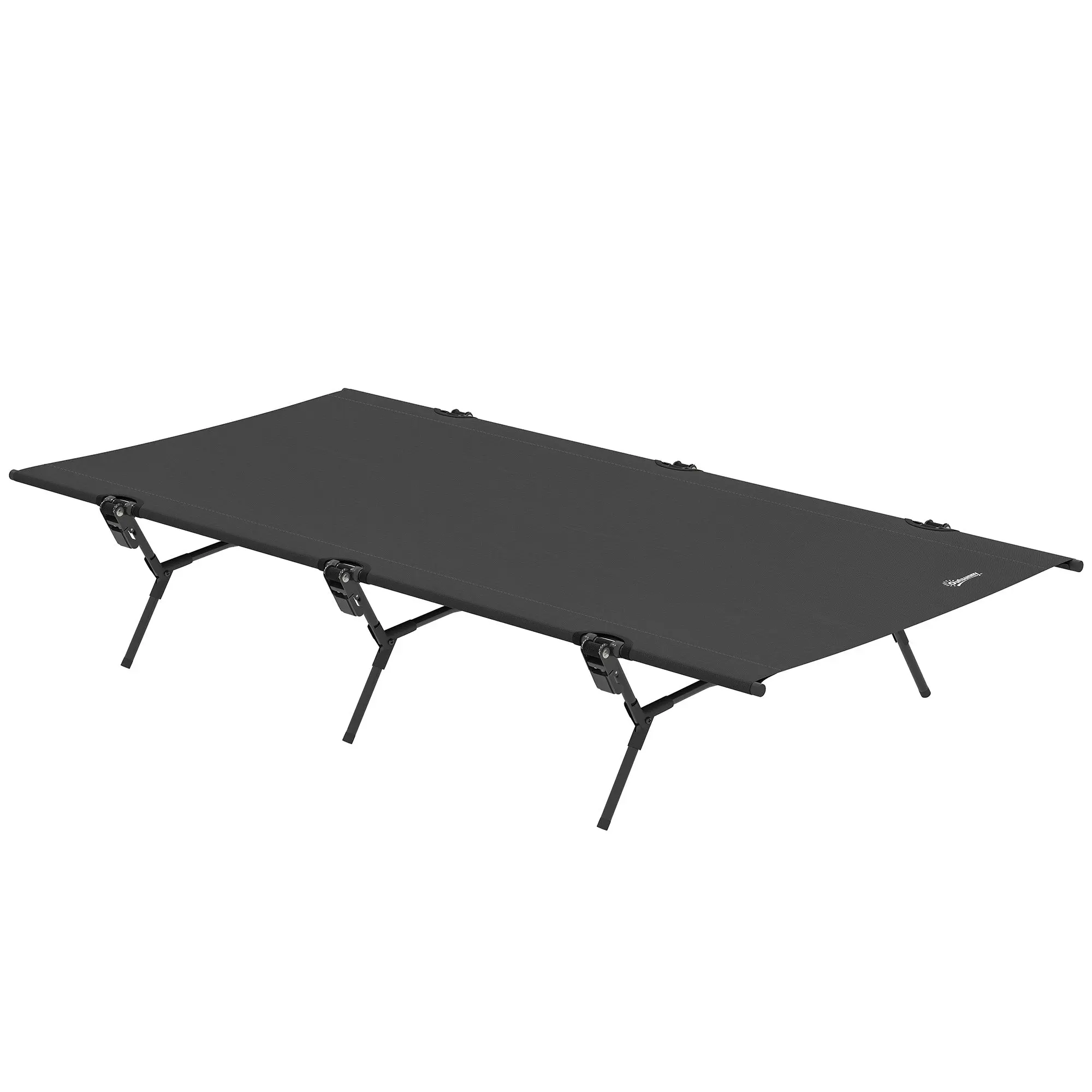 Folding Camp Bed Camping Cot with Carrying Bag 200 x 100 x 36 cm Guest Bed up to 120 kg Extra Wide Camp Cot for Adults Folding Bed for Indoor, Outdoor, Garden Camping Travel Black