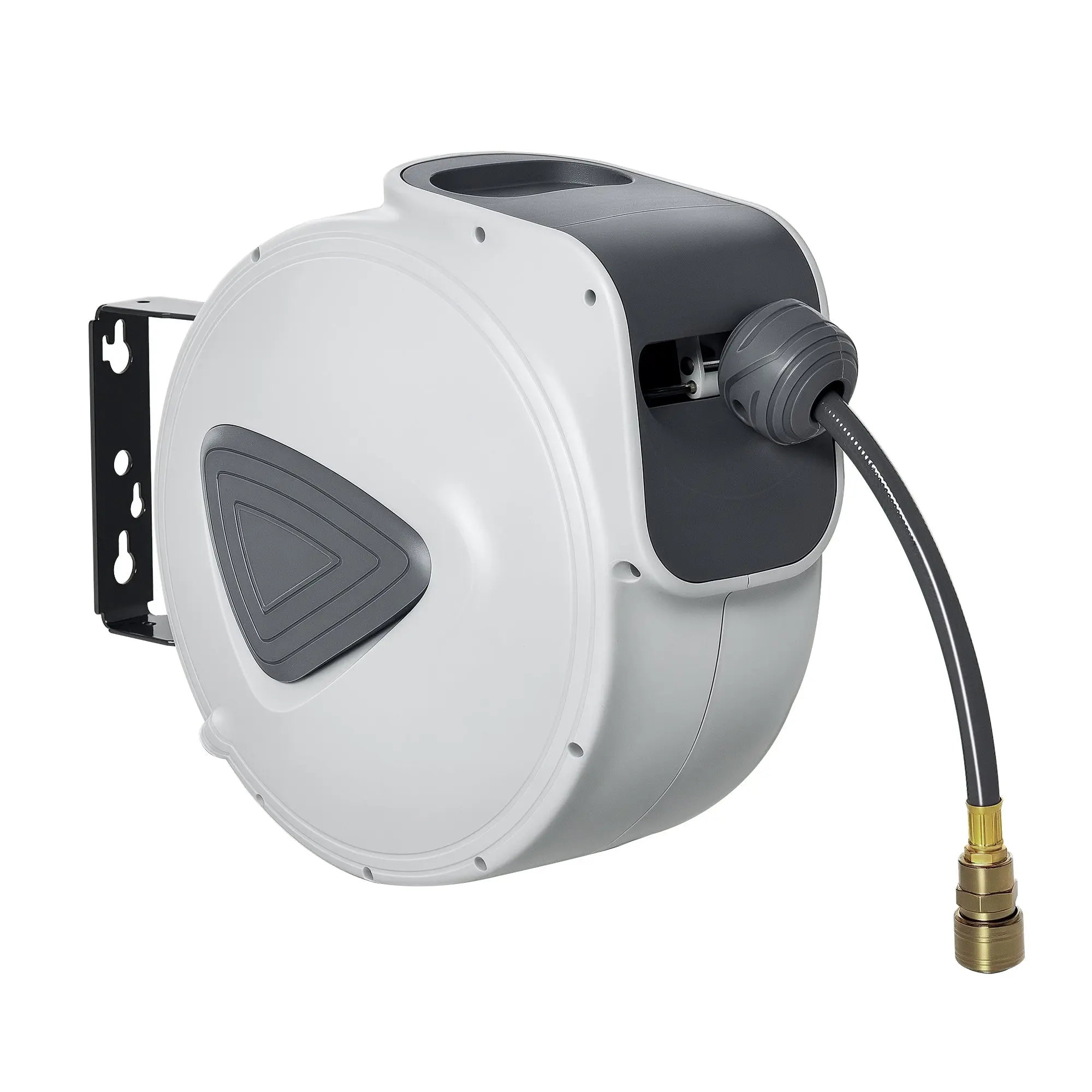 Automatic Hose Reel 20m + 194cm with Φ1/4'' Connection, Wall Mountable and 180° Rotatable, Grey