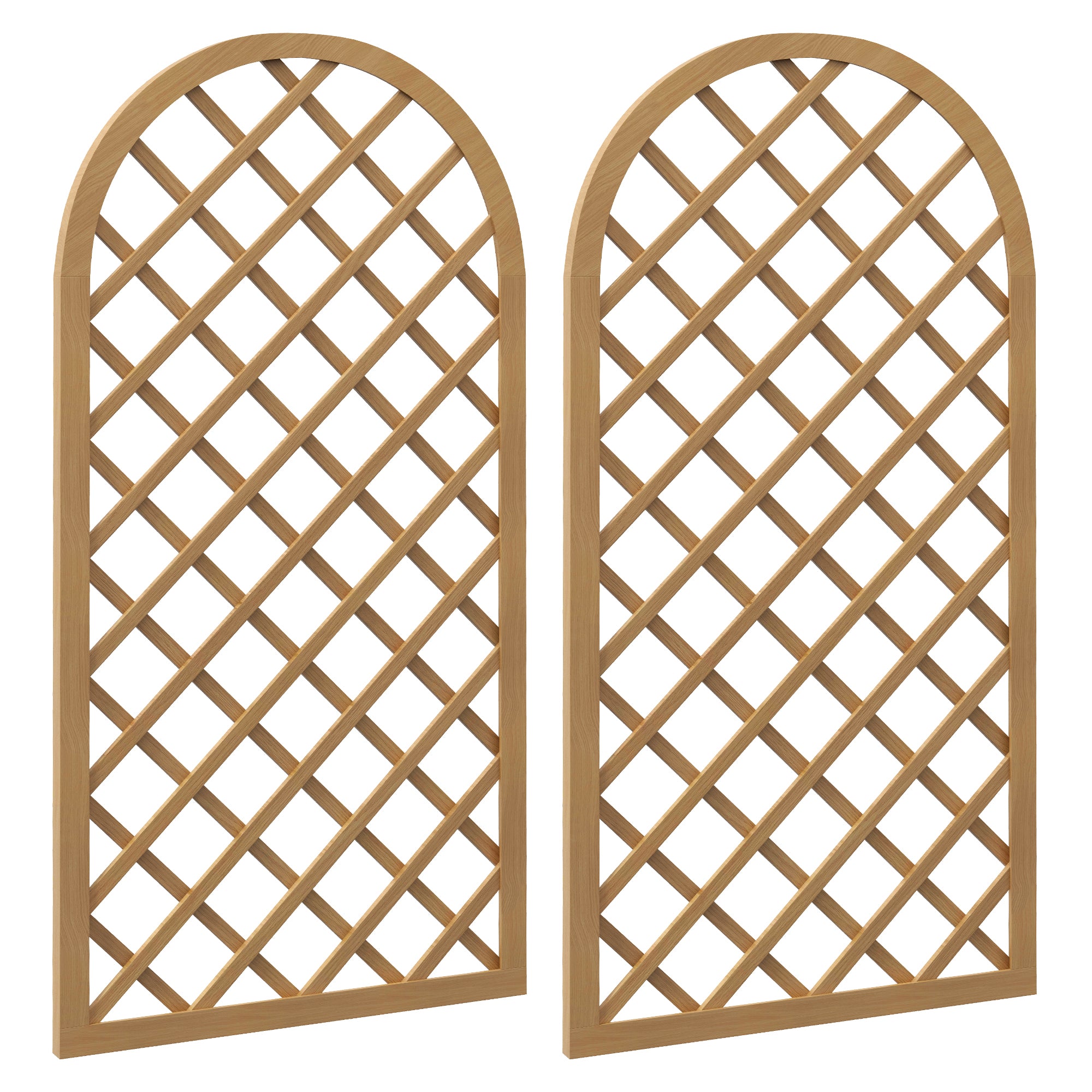 Outsunny Lot de 2 Gitter für den Garten aus Holz - Bogenpaneele für Kletterpflanzen - Maße einer Paneele: 60L x 120H cm