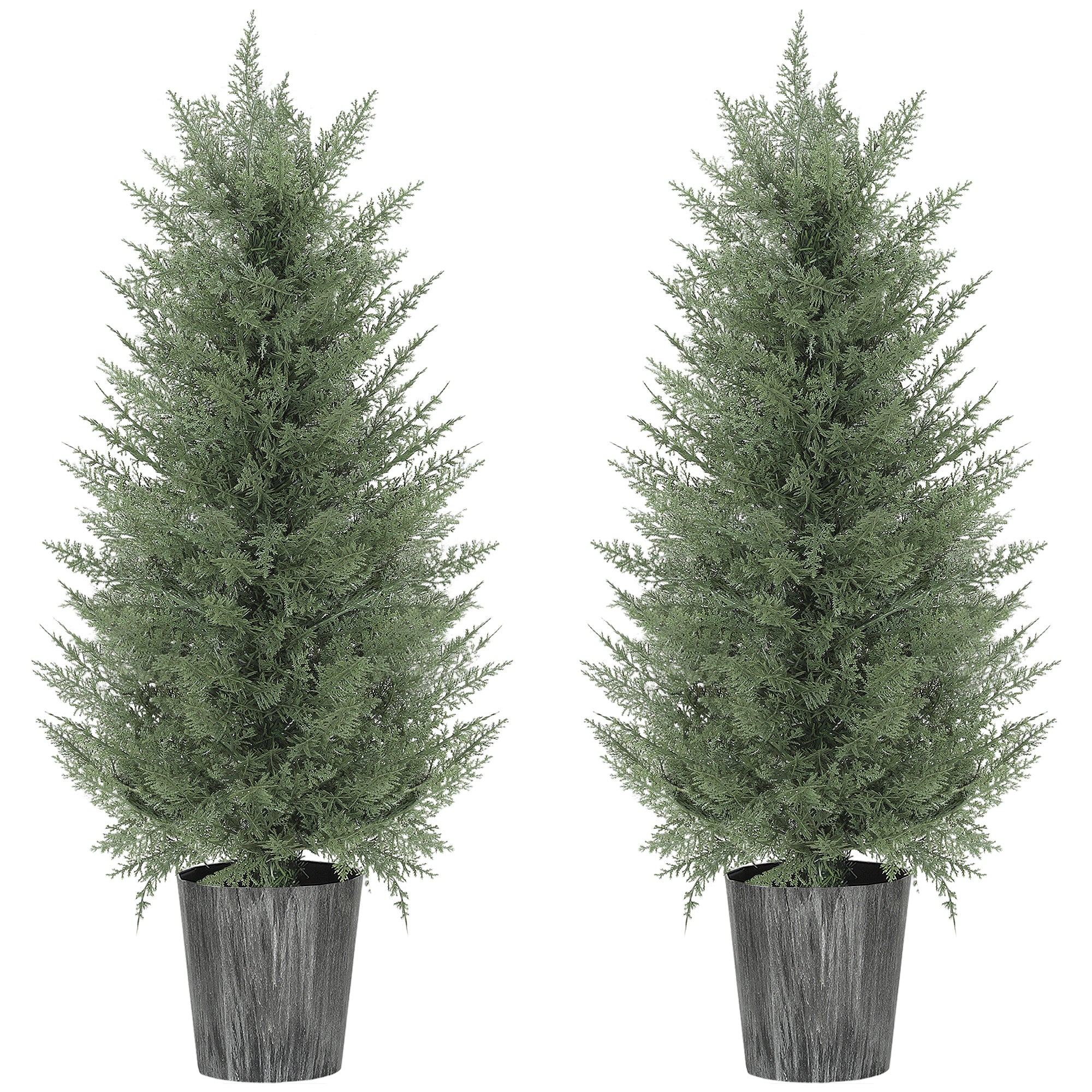 HOMCOM 2er-Set große künstliche Zypressen 90 cm im Topf – naturgetreue Kunststoffpflanzen für Wohnraum, Schlafzimmer, Büro, Terrasse • Moderne Deko • Geschenk