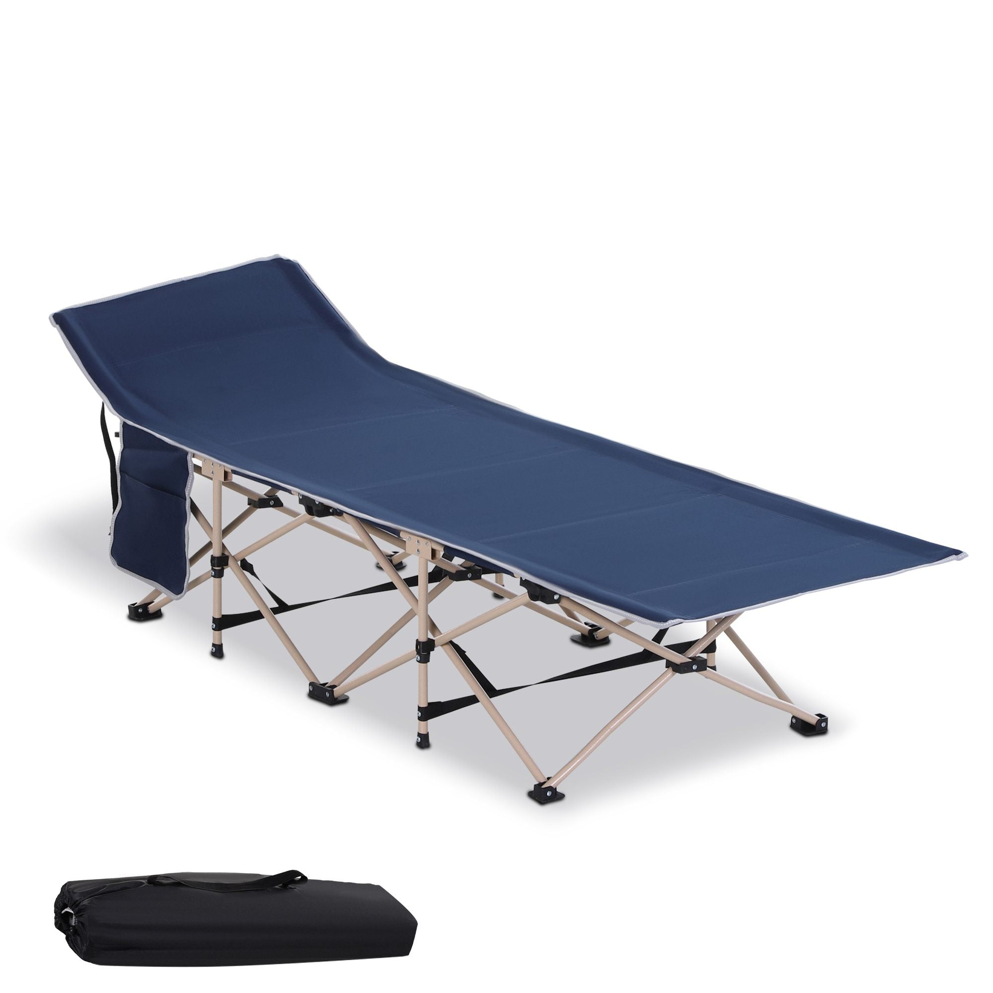 Outsunny kokkupandav telgivoodi kaasaskantava kottiga 190 x 68 x 52 cm, kuni 150 kg külaliste voodi täiskasvanutele, kokkupandav voodi siseruumides, väljas, aias ja telkimisel sinine