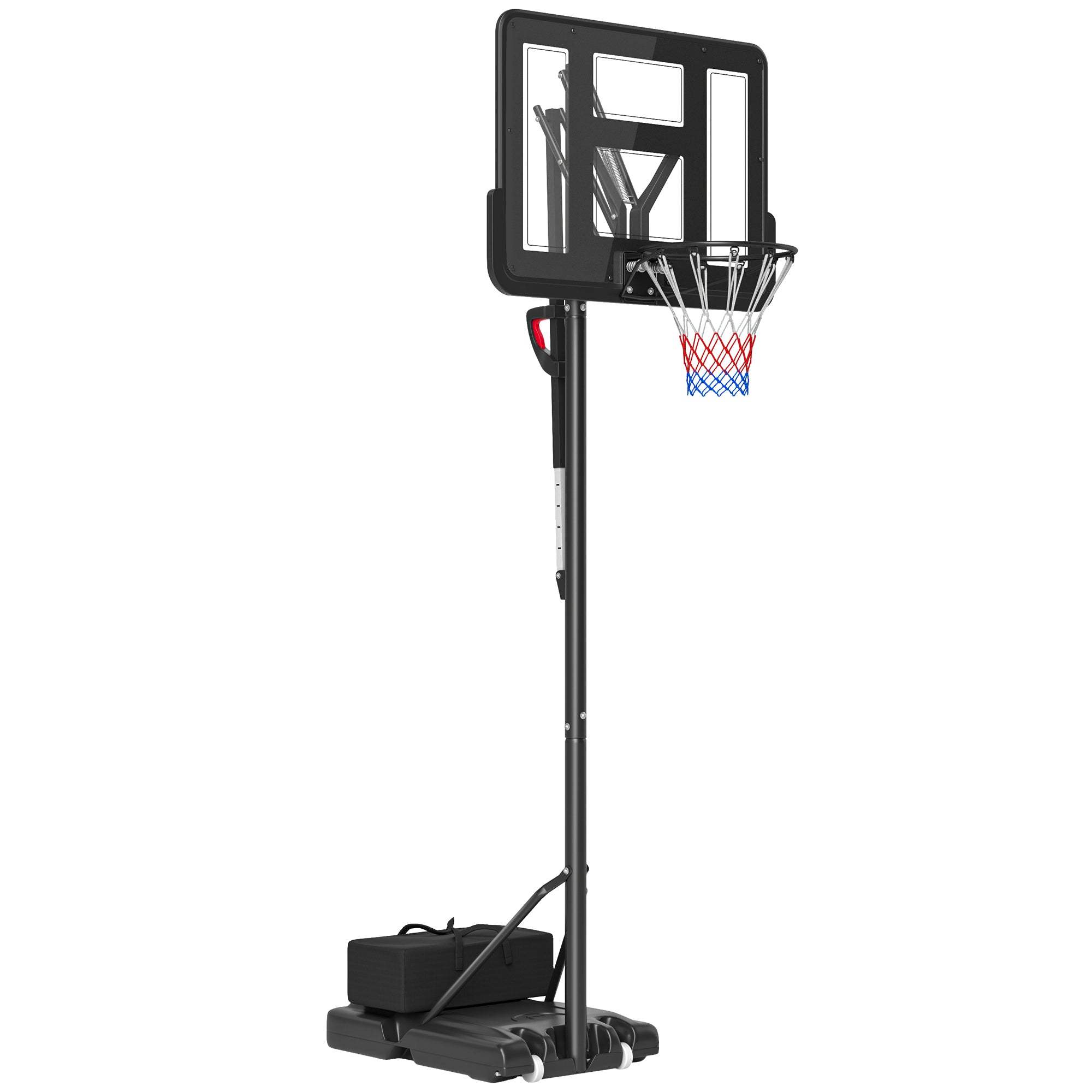 SPORTNOW väliskorvpallivarre, reguleeritav korvi kõrgus 230-305 cm, korvpalli alus 110 x 75 cm purunematu tagaseinaga, rattad, vedruga korv, kaal täiskasvanutele