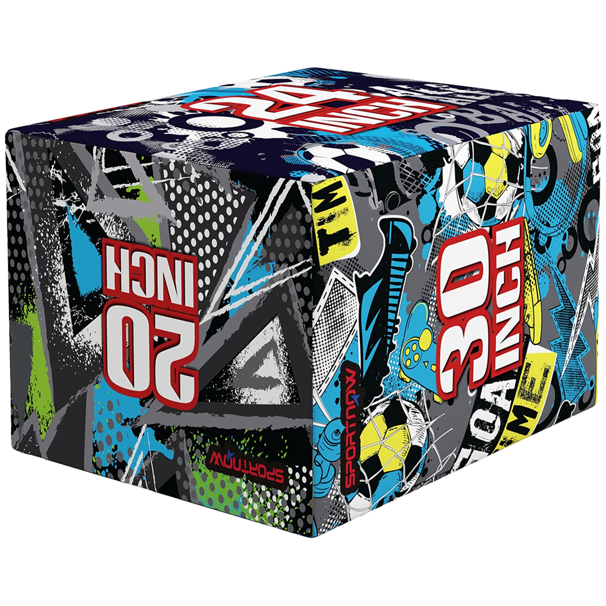 SPORTNOW 3 vienā Plyo kaste PU, Plyometriskā platforma lēkšanas treniņiem, Plyometriskā kaste vingrošanai mājās, sporta zālē un ārā, 76 x 61 x 51cm, Dažādu krāsu
