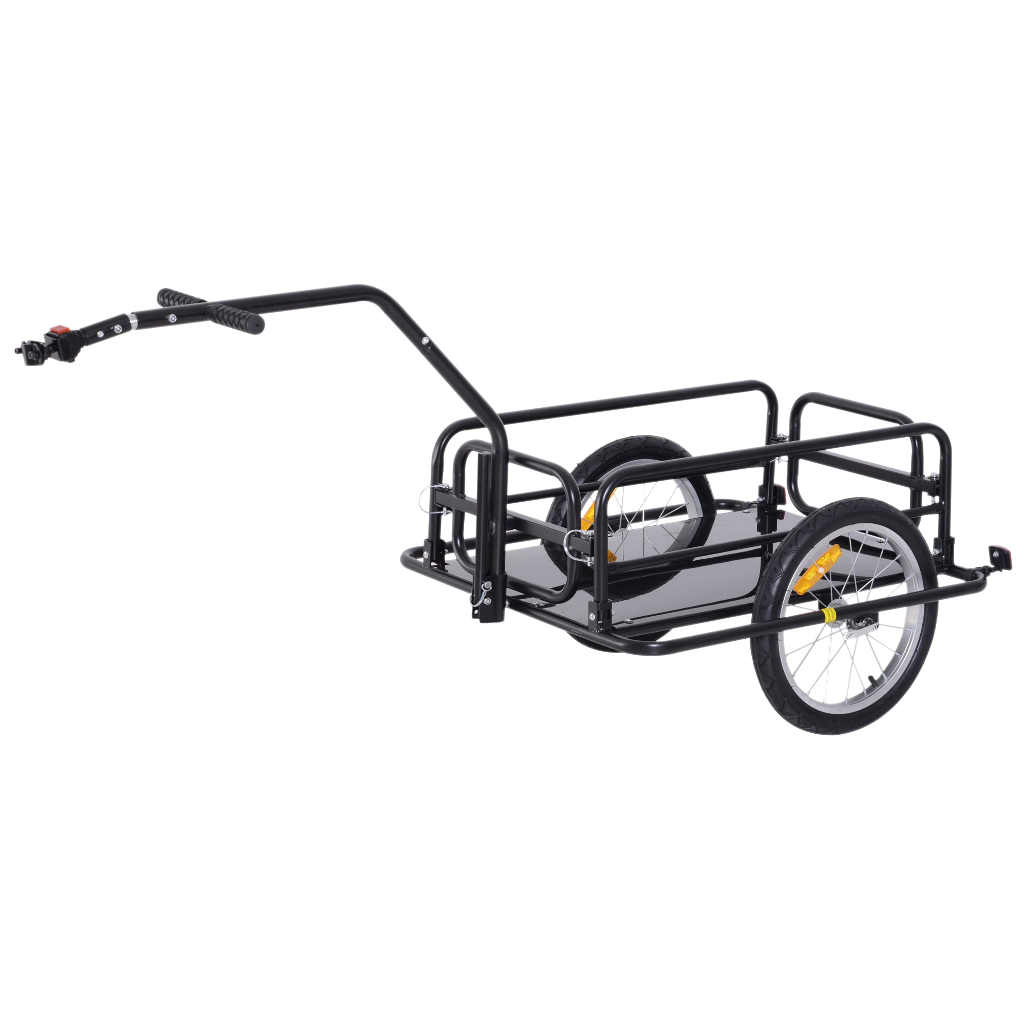 HOMCOM Faltbarer Fahrradanhänger mit Kupplung, Empfänger & Reflektoren – Transportwagen für bis zu 40 kg, Ideal für Camping, Einkaufen, Umzüge 155 x 71,5 x 77 cm