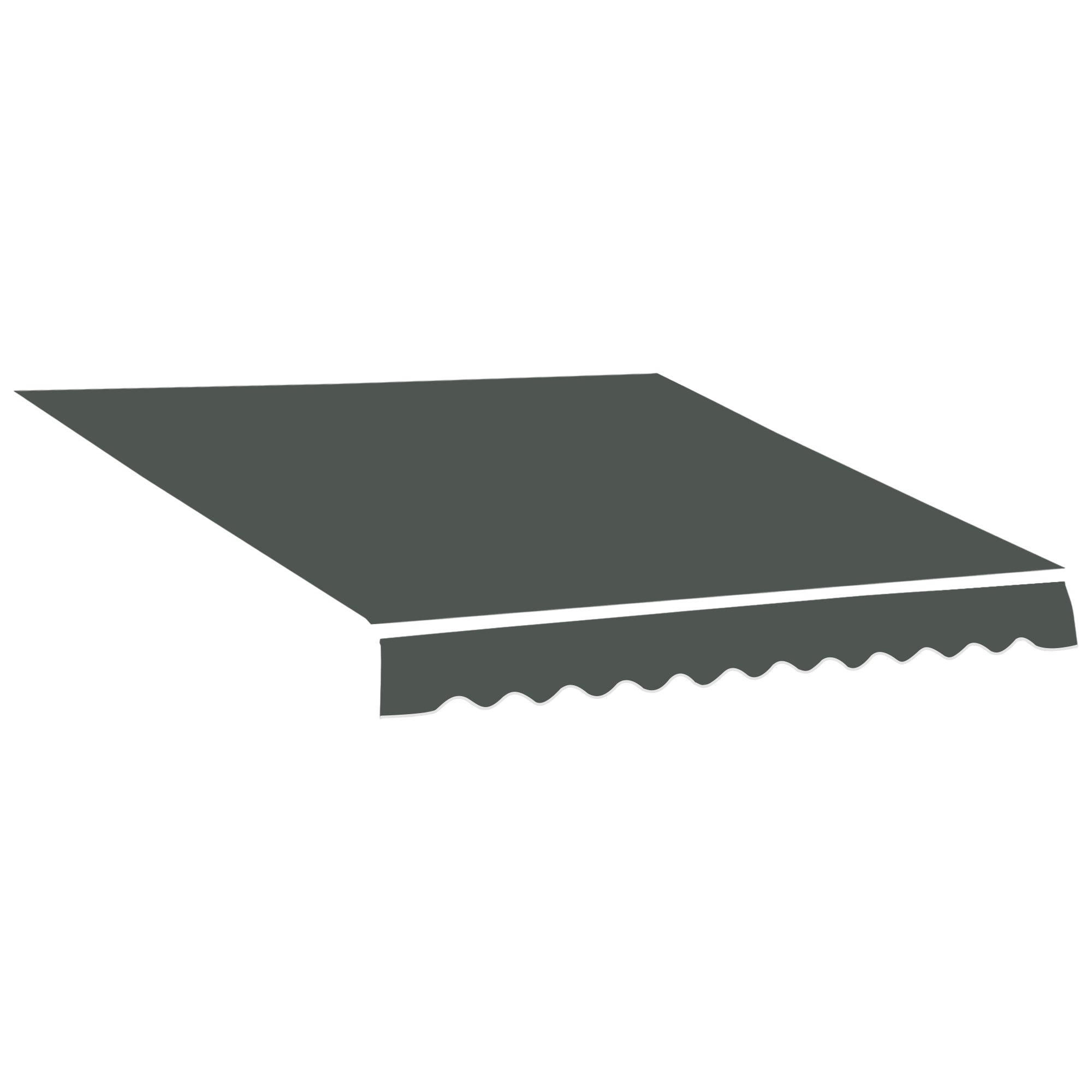Replacement Canvas for Awning - Soft Wave Valance - High Density 280 g/m? Anti-UV Polyester in Gray 3.82L x 2.4W (projection) m
