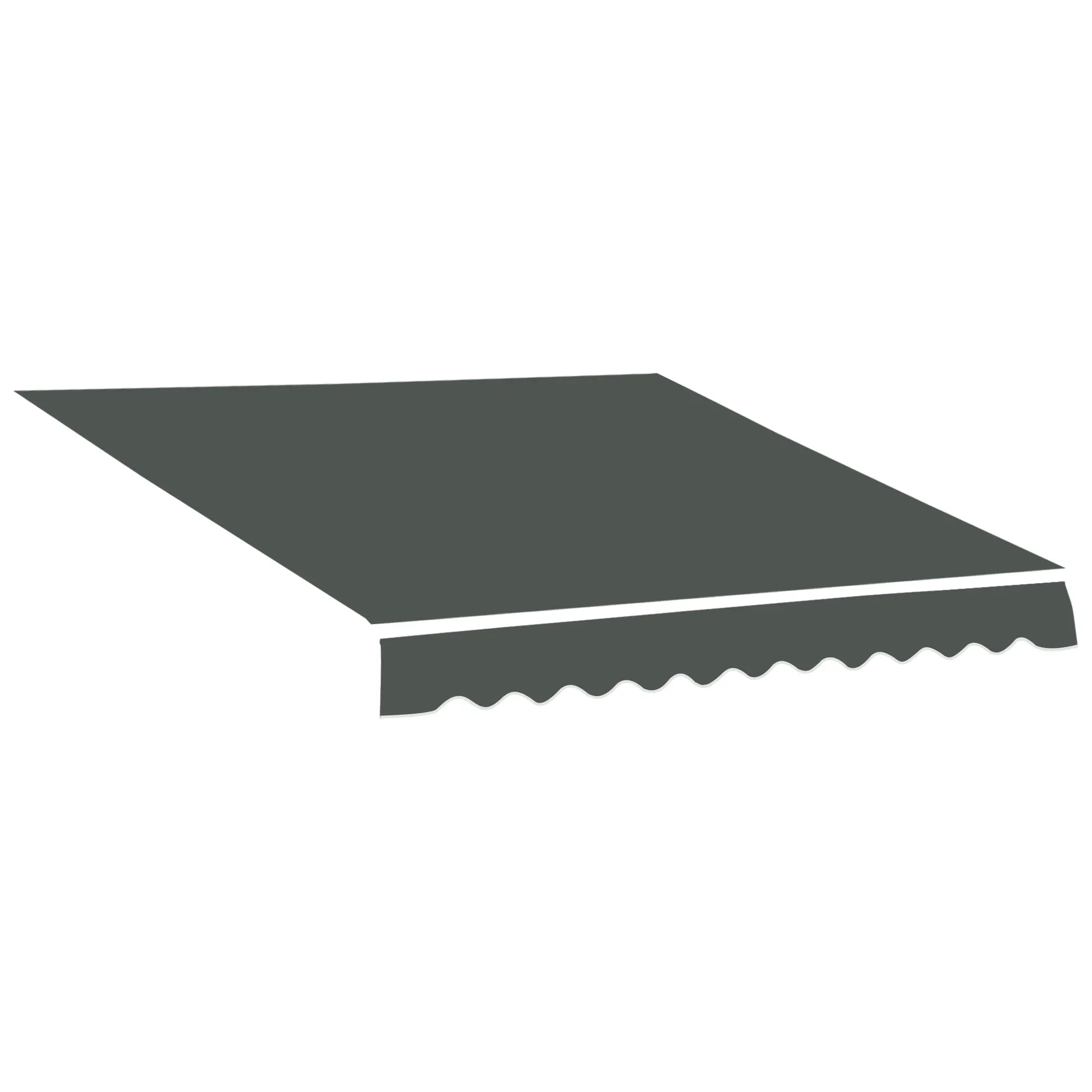 Replacement Canvas for Awning - Soft Wave Valance - High Density 280 g/m? Anti-UV Polyester in Gray 3.82L x 2.4W (projection) m