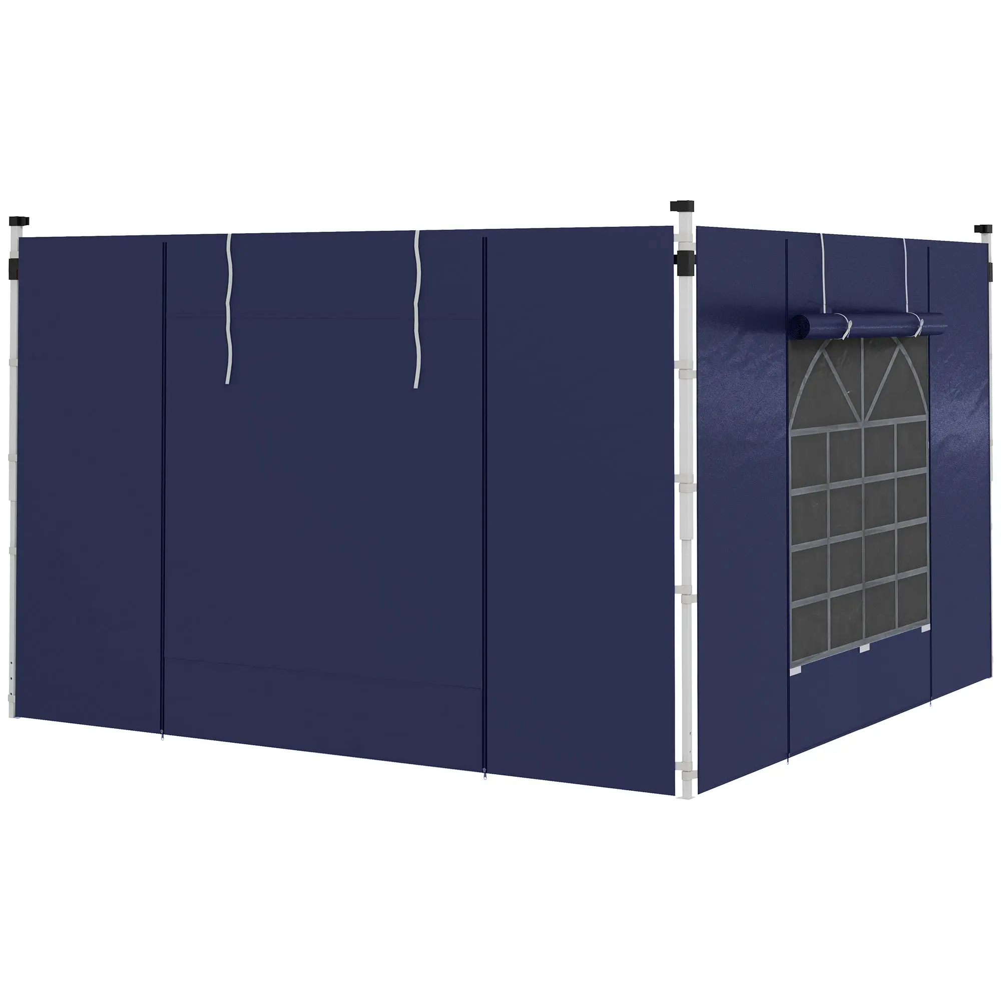 2-Piece Side Walls for Pavilion 3x3/3x6 m, Side Wall with Window and Velcro Closure, Waterproof Oxford Fabric Side Walls, as Wind Protection and Privacy Screen for Party Tent, Blue