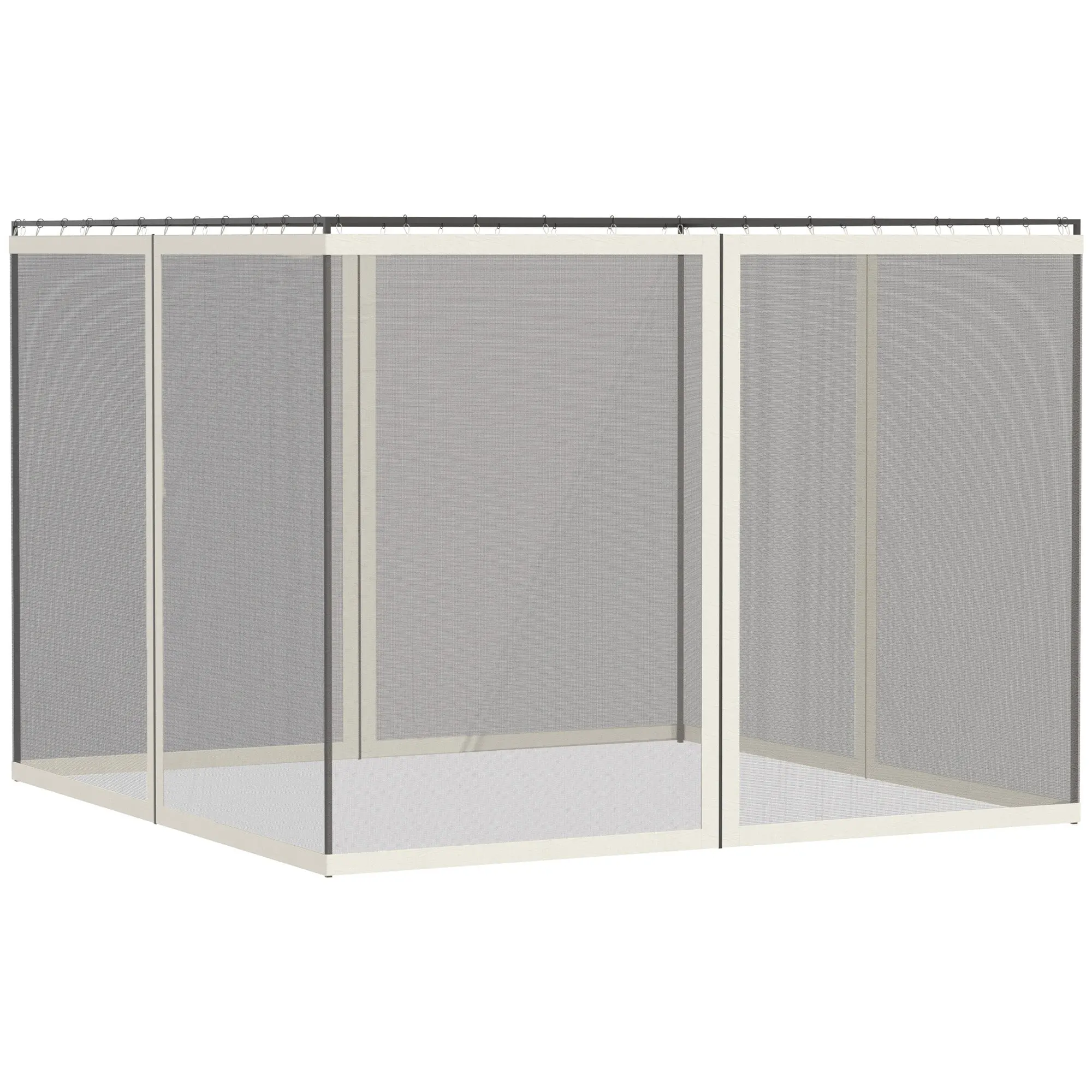 Mosquito Nets for Gazebo Marquee Garden Pavilion 3 x 4 m - set of 4 zippered mosquito nets + attachment hooks - polyester nylon