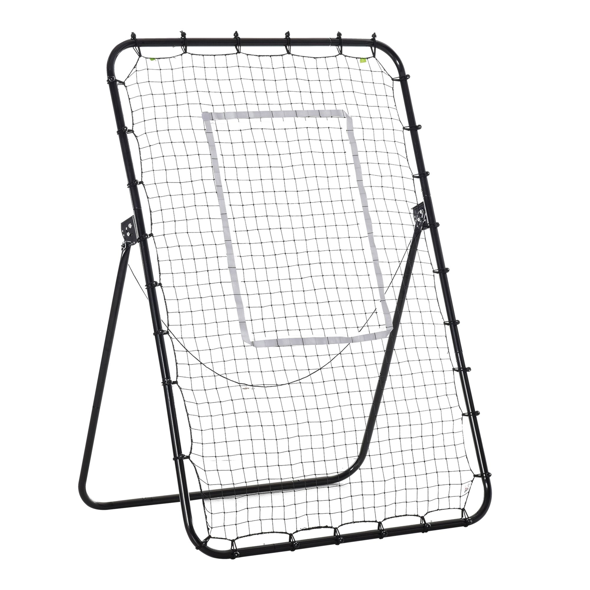 HOMCOM Fußball-Rückprallwand, faltbares Fußballtor, Rückprallwand mit 4 einstellbaren Höhen, Metallrahmen für Kinder und Erwachsene 123 x 73 x 178,5 cm, Schwarz