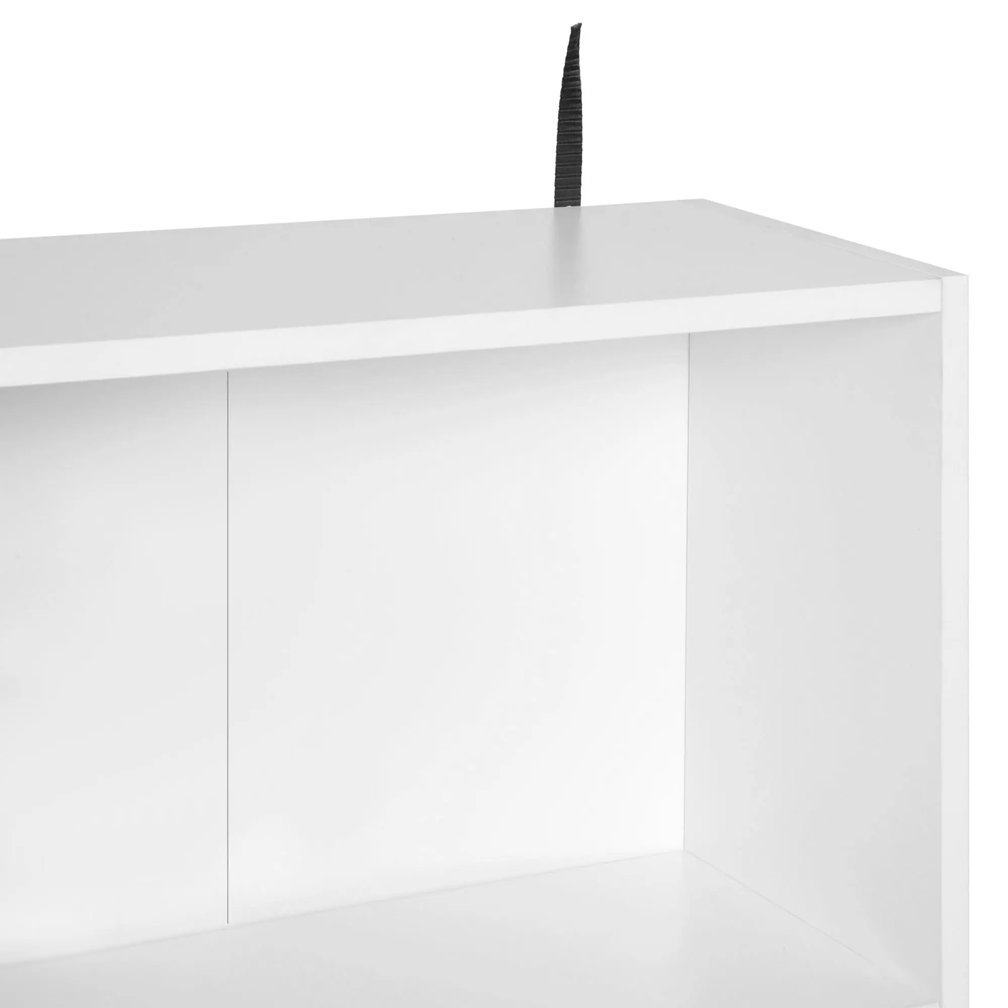 Scandinavian Bookcase Storage Furniture dim. 80L x 23.5W x 123H cm 5 niches cupboard 2 doors tapered solid pine wood particle boards white