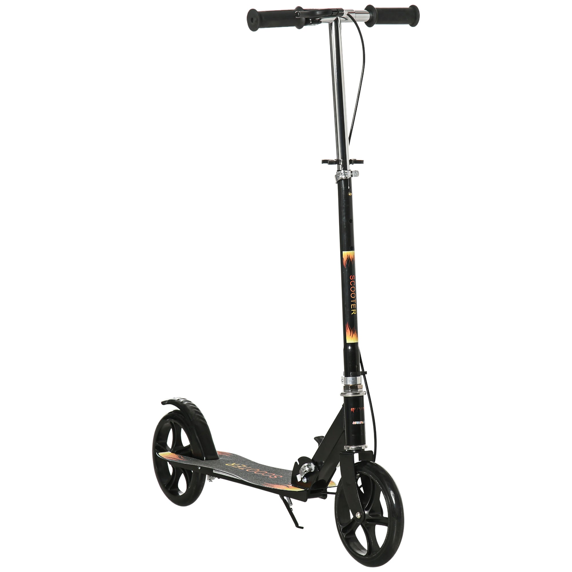 2-Wheel Foldable Scooter for Kids Age 7-14 with Adjustable Handlebar at 3 Levels and Dual Brake - Black