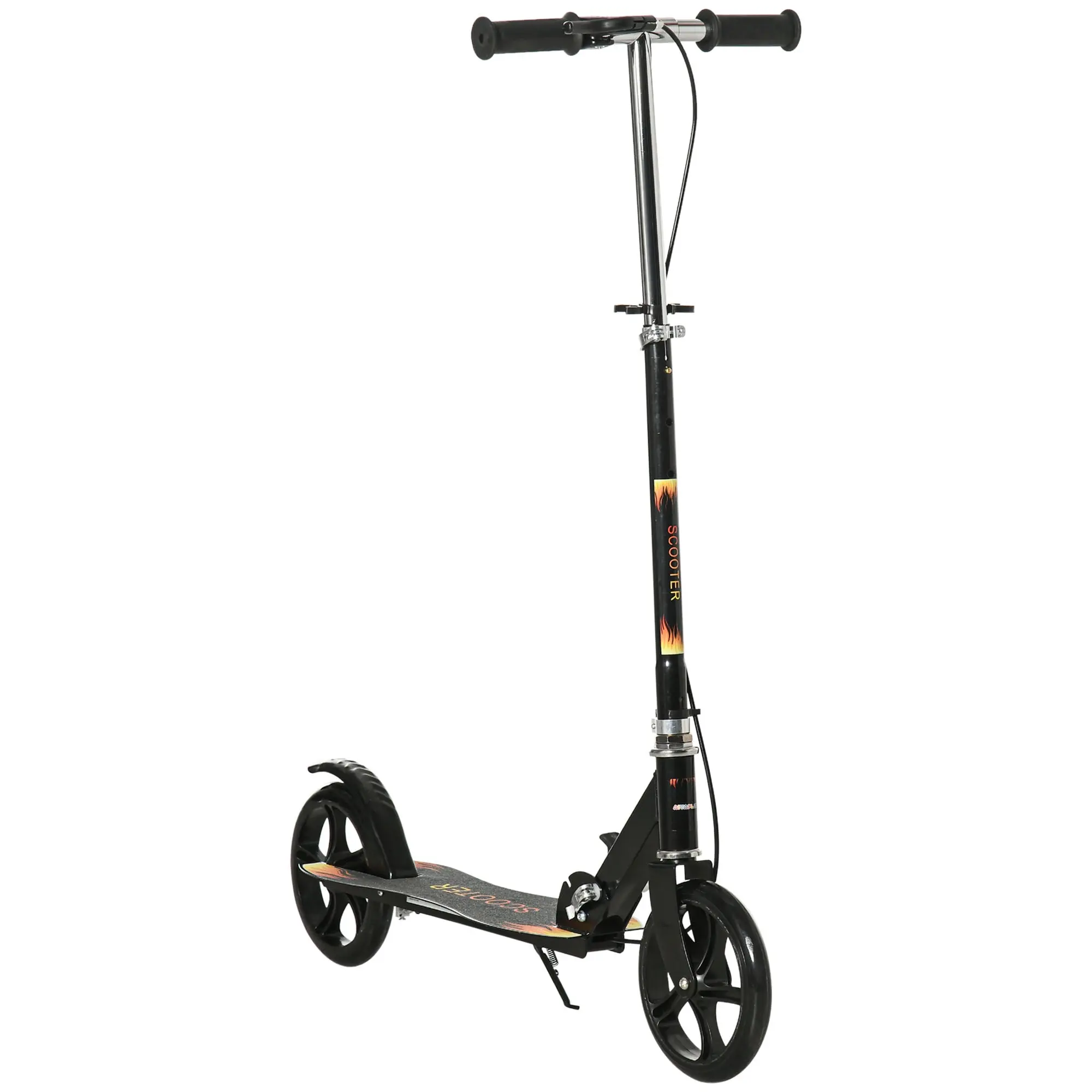 2-Wheel Foldable Scooter for Kids Age 7-14 with Adjustable Handlebar at 3 Levels and Dual Brake - Black