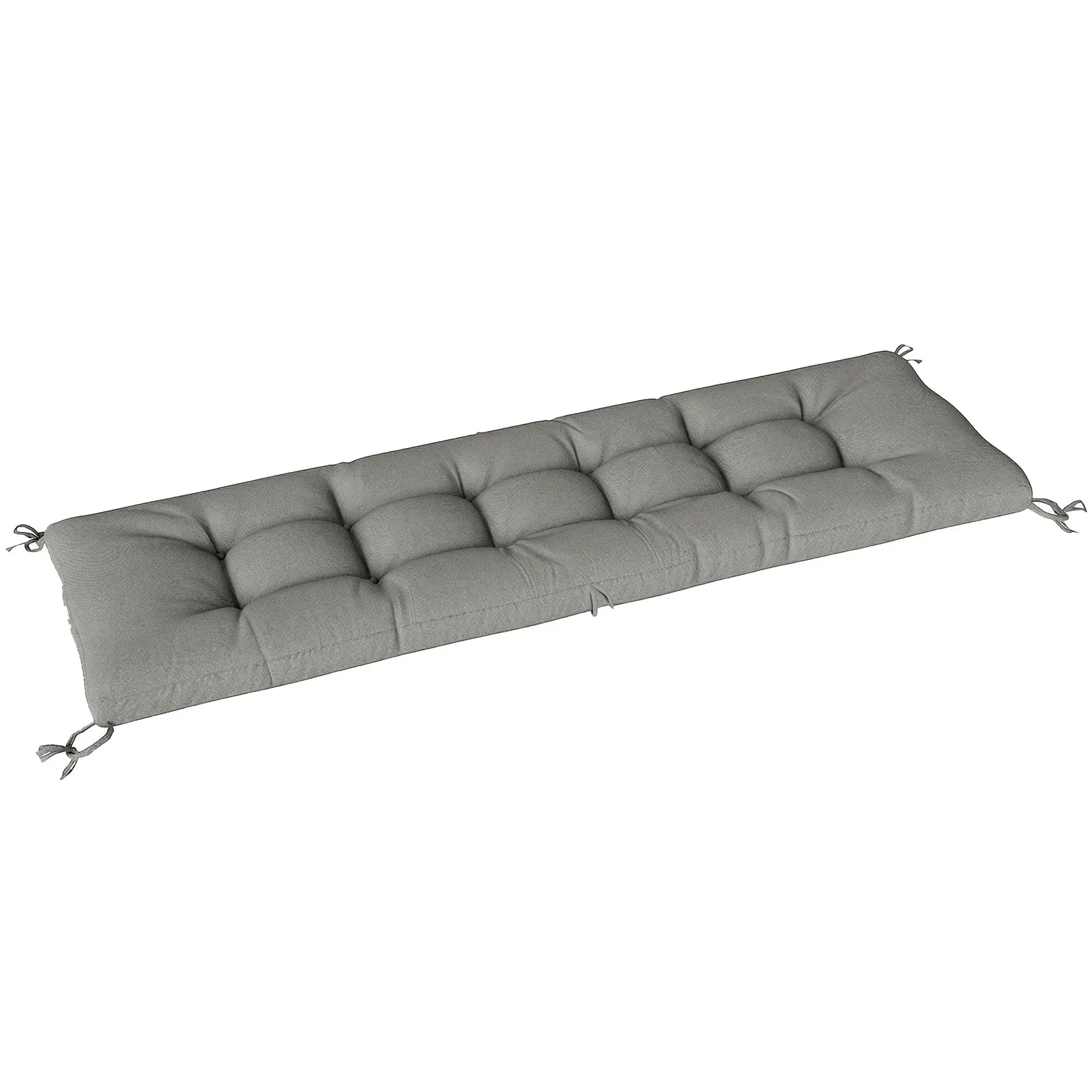 Outdoor Bench Cushion — Bench & Lounger Cushion with Tie Straps, UV50+ Protection, Slow-Rebound Fill, Indoor/Outdoor, 78 x 25.6 x 5.1 in, Light Gray