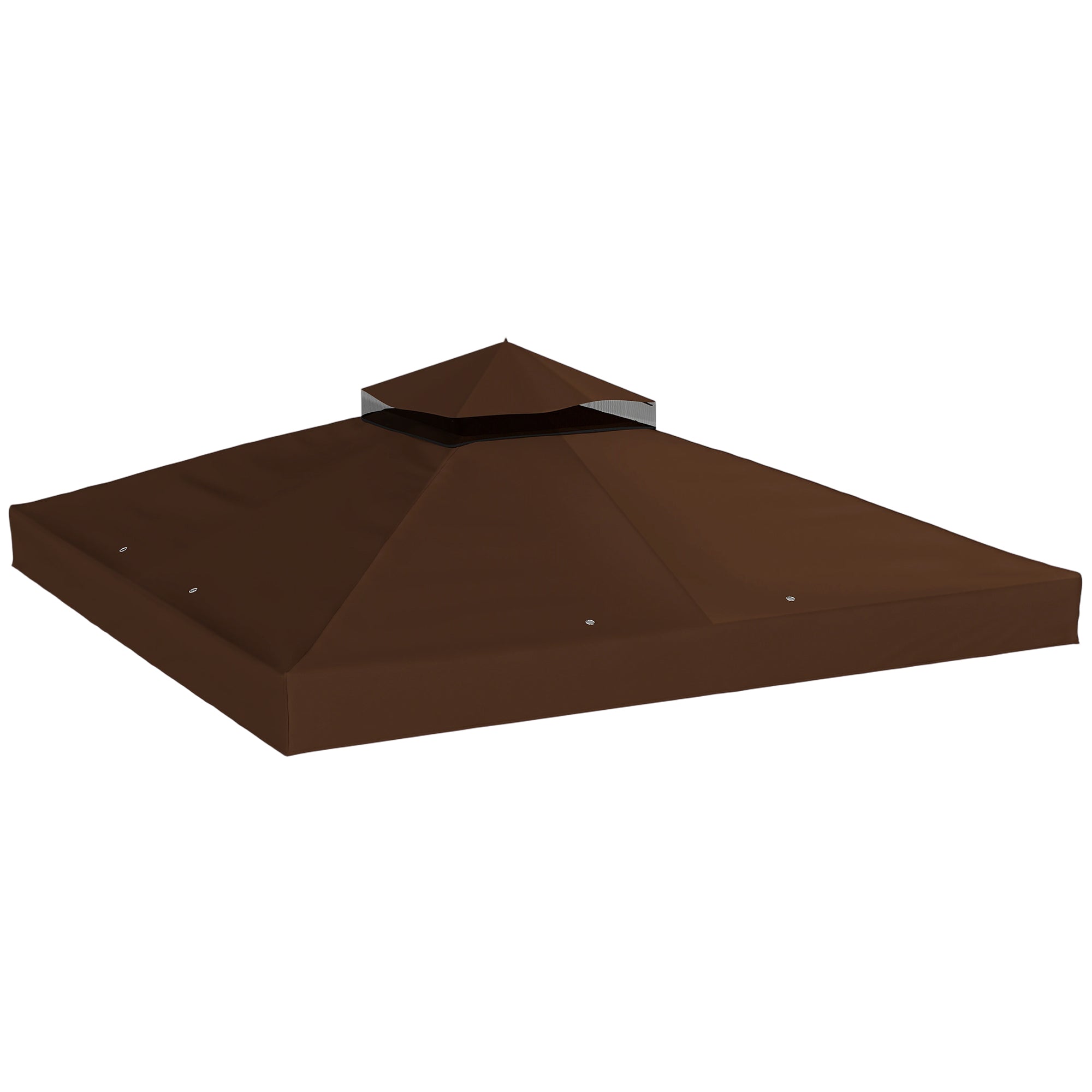 Outsunny zamjenski dvokatni krov za sjenicu 3 x 3 m – Oxford tkanina 370 g/m² (≈11 oz/yd²), UPF30+, drenažni otvori, kava