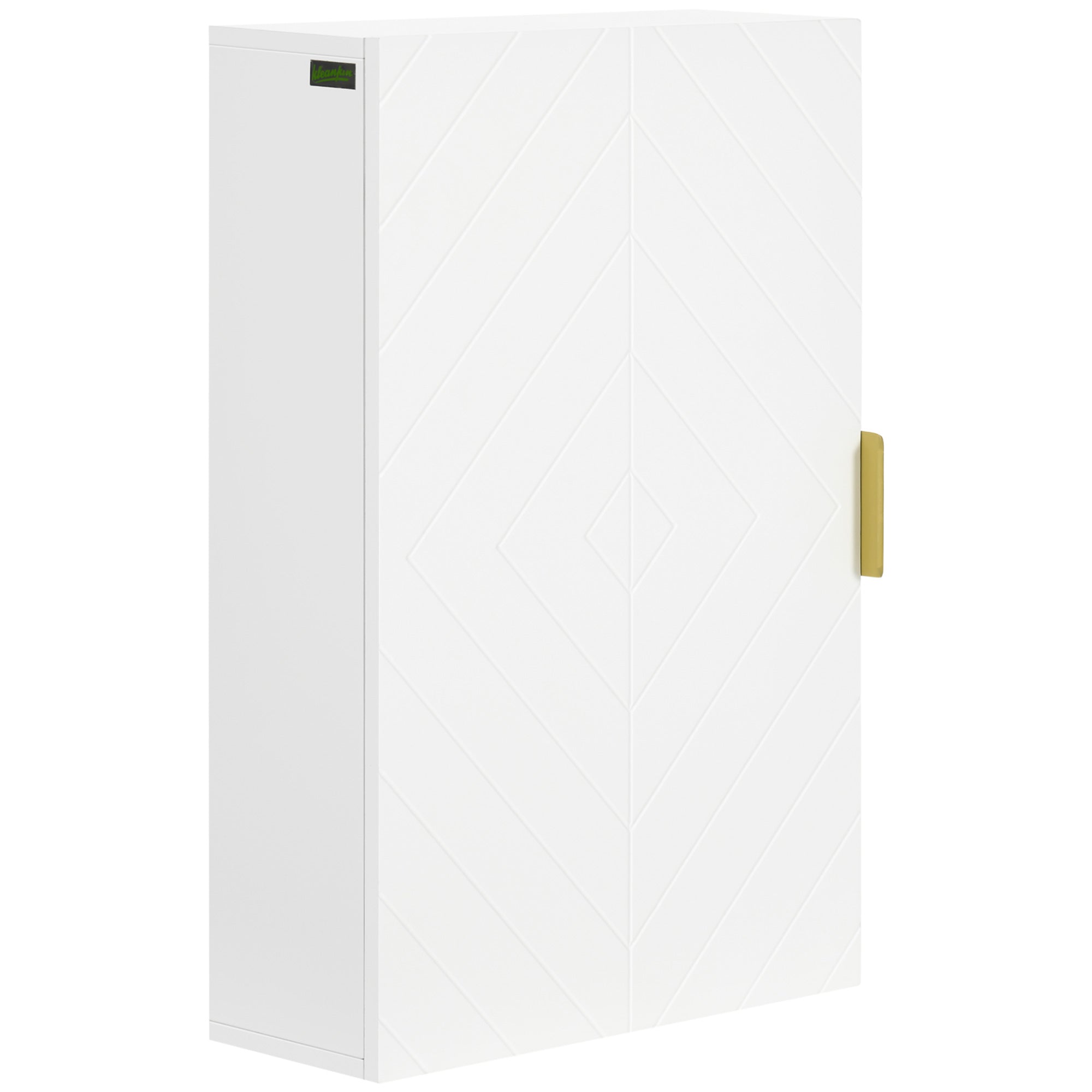 Modern Wall Bathroom Cabinet Suspended Bathroom Furniture with 1 Steel Handle and Adjustable Shelves for Kitchen 15.7x5.9x23.6 inches White