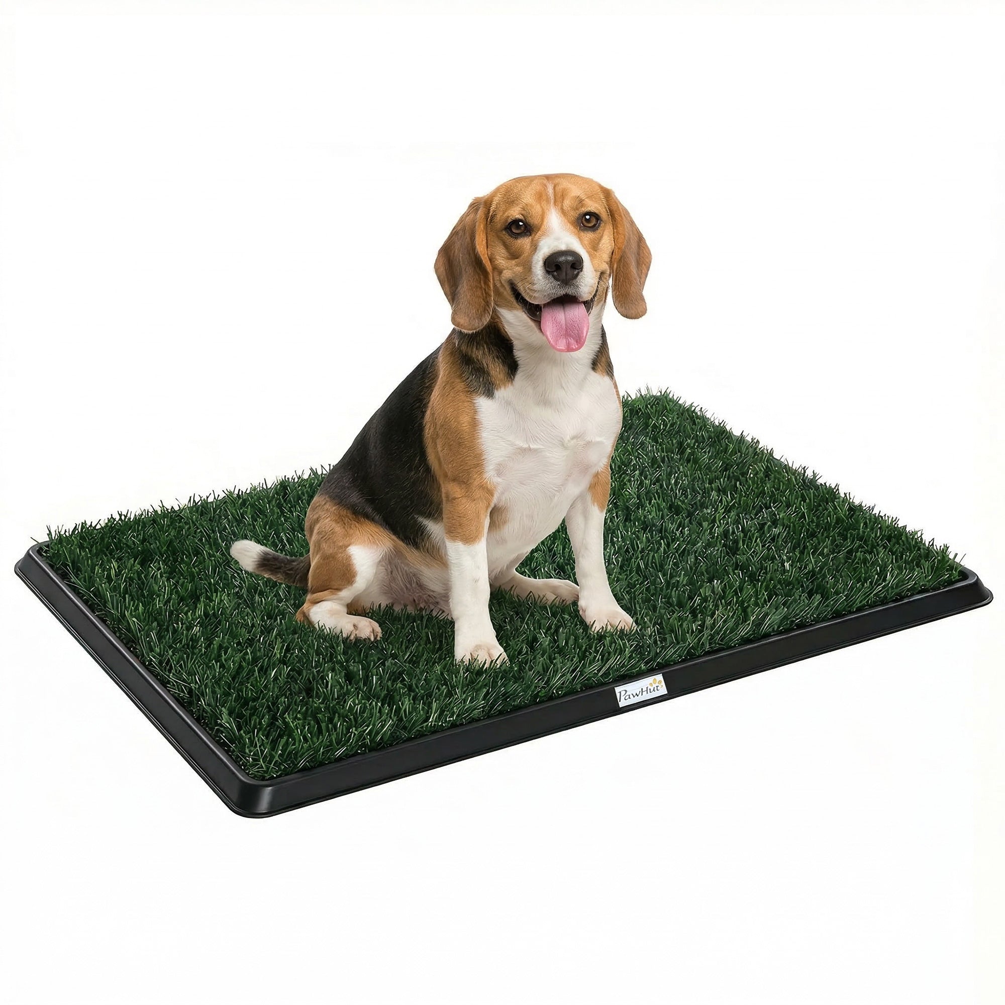 PawHut hundtoalett 76 x 50,5 cm — tvättbar valptoalett med konstgräs för balkong och lägenhet