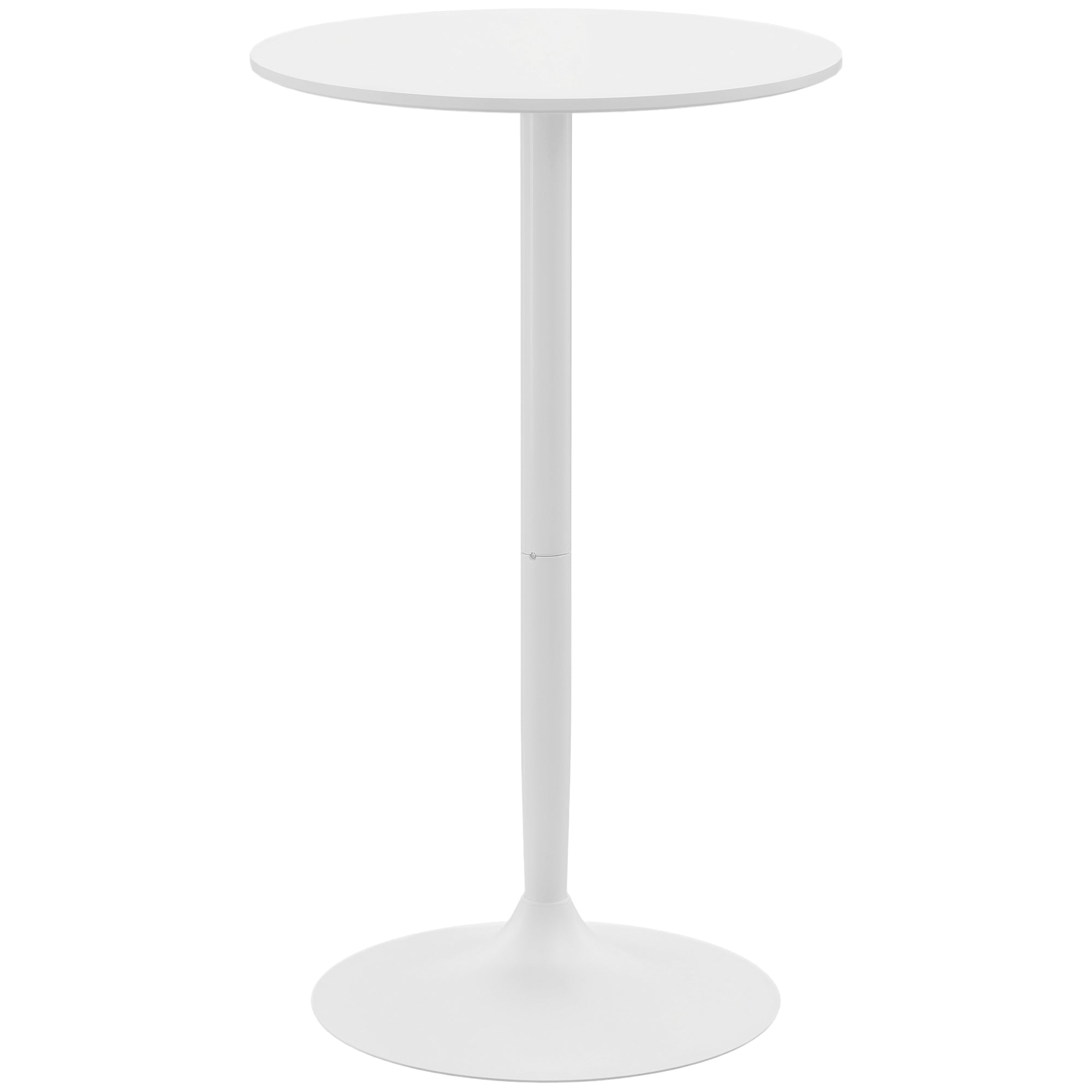 HOMCOM Bistrotafel Rond Partytafel Ø60 x 102 cm Hoge Tafel voor Eetkamer, Woonkamer, Staal, Wit