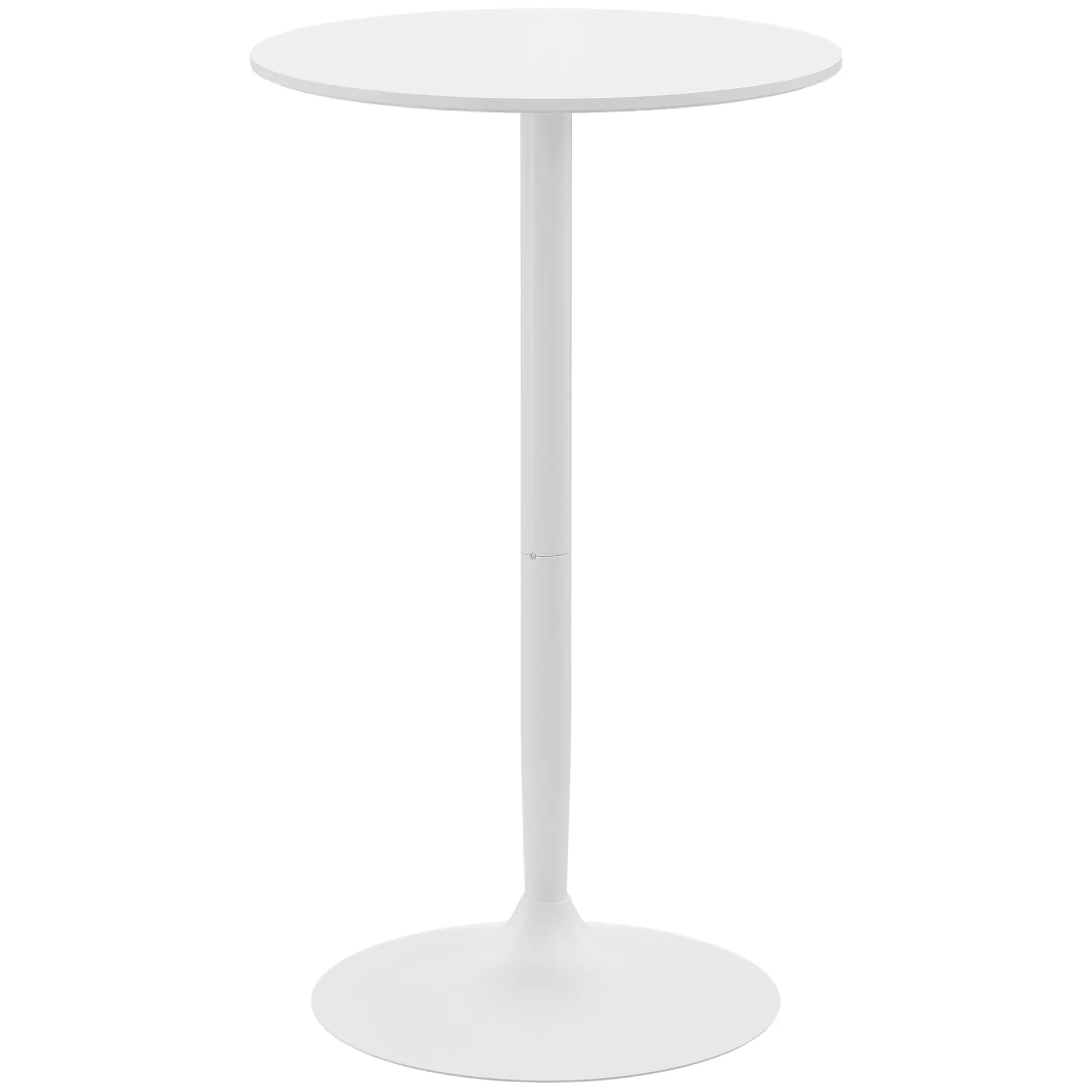 Bar Table Bistro Table Round Party Table ?60 x 102 cm Poseur Table for Dining Room, Living Room, Steel, White