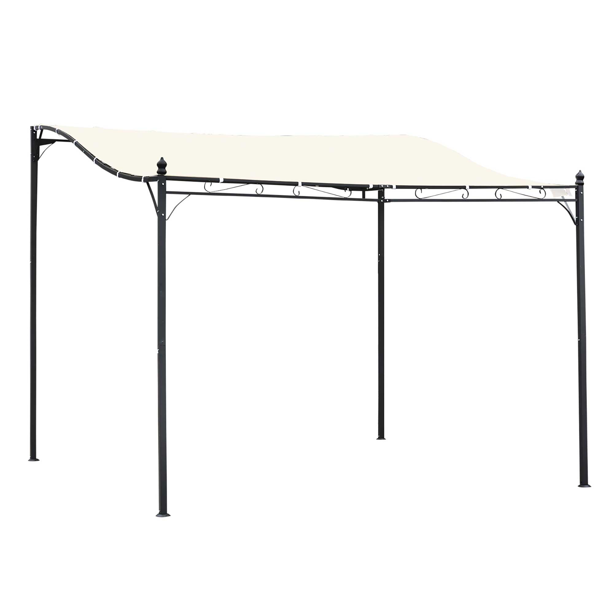 Pergola Κήπου Outsunny με Κα canopy Μεταλλική Κρέμα 297x297cm