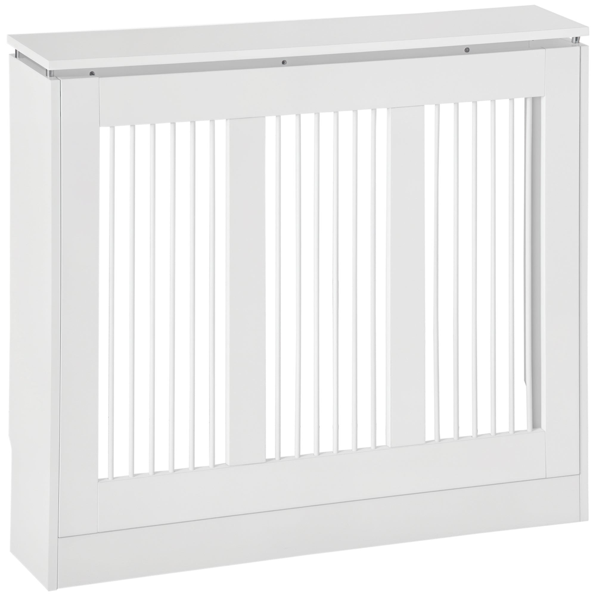 HOMCOM Weißer Heizkörperverkleidung 90x18x84 cm MDF Modernes Design Vertikaler Heizkörperregal für Wohnzimmer Schlafzimmer