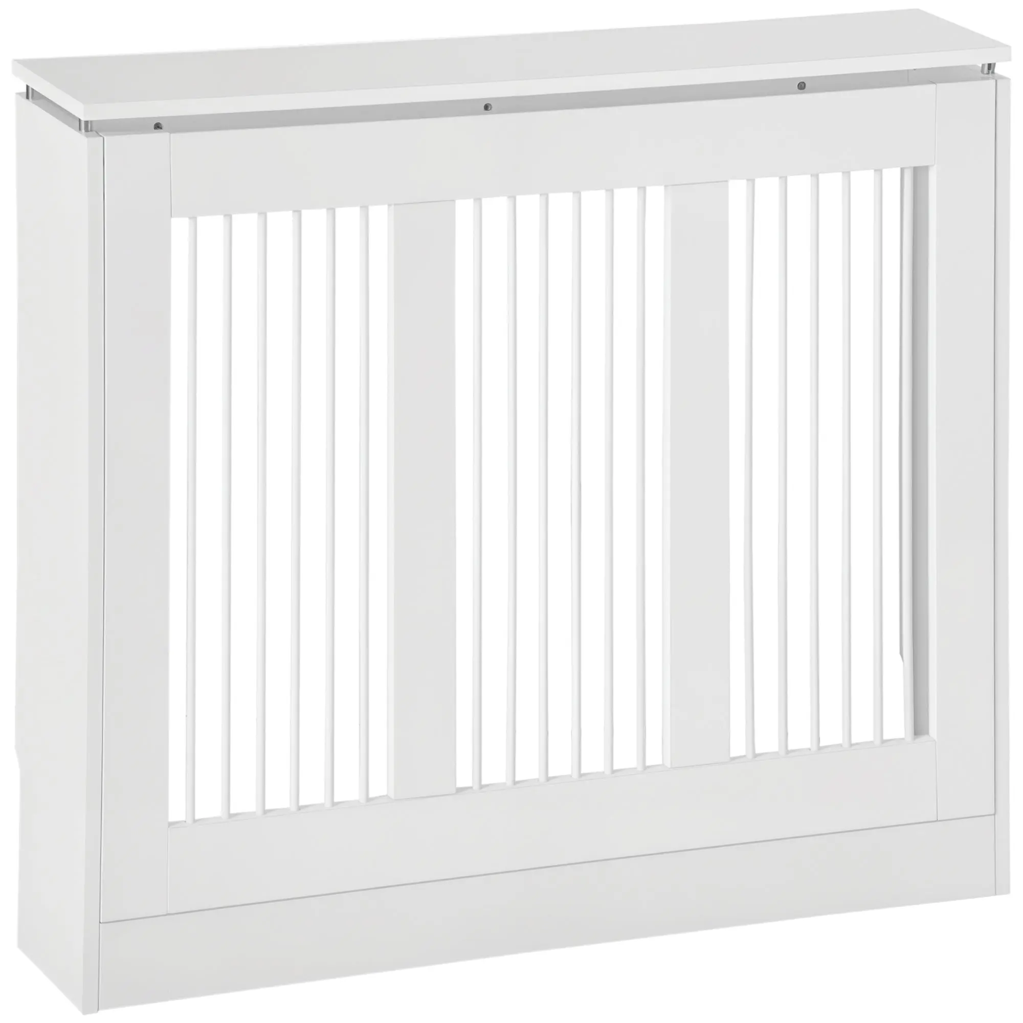 White Radiator Cover 90x18x84 cm MDF Modern Design Vertical Radiator Shelf for Living Room Bedroom