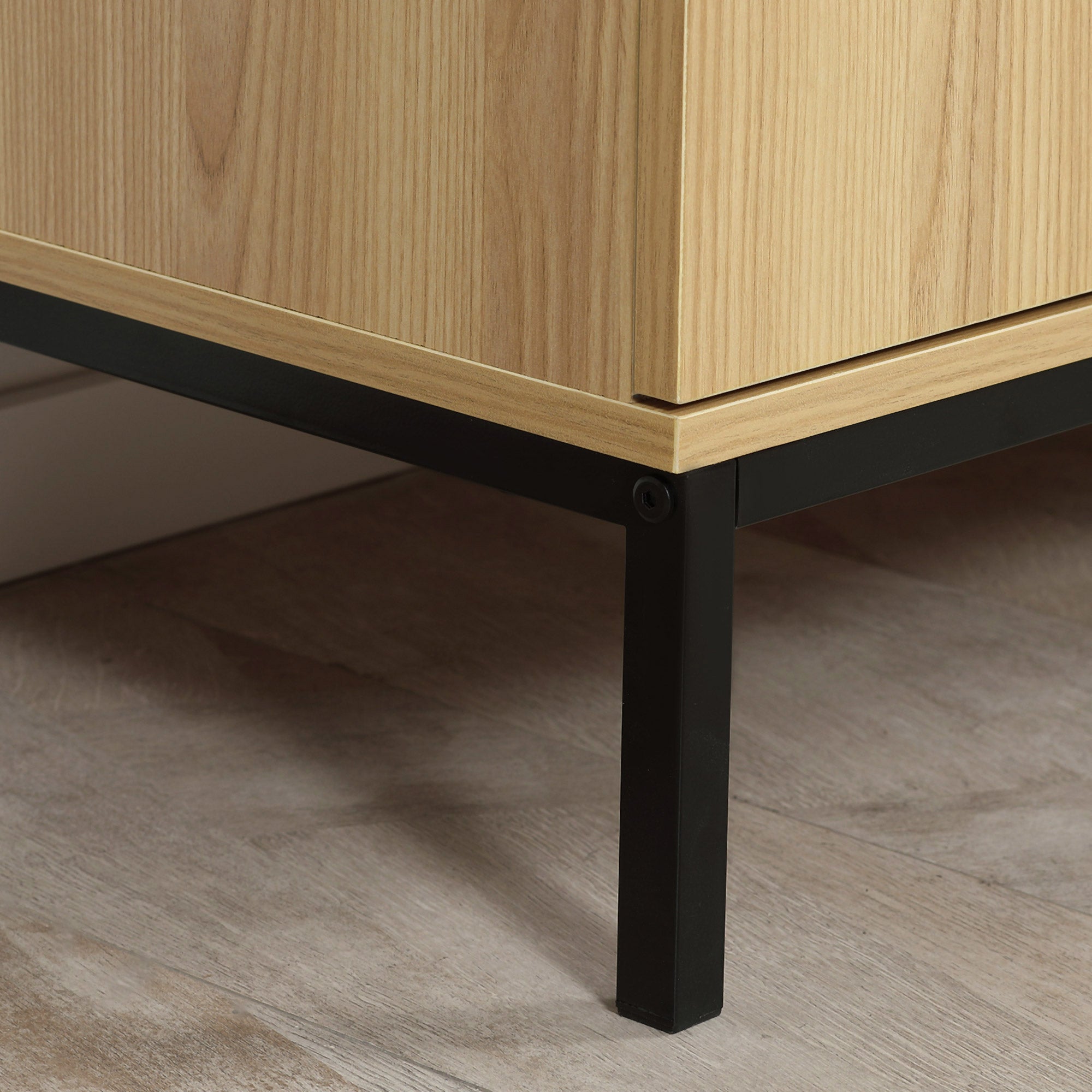 HOMCOM Konyhai Buffet Tároló Szekrény 2 Szekrénnyel Állítható Polccal 3 Fiókkal Modern Stílus - 120 x 39.5 x 77 cm Természetes