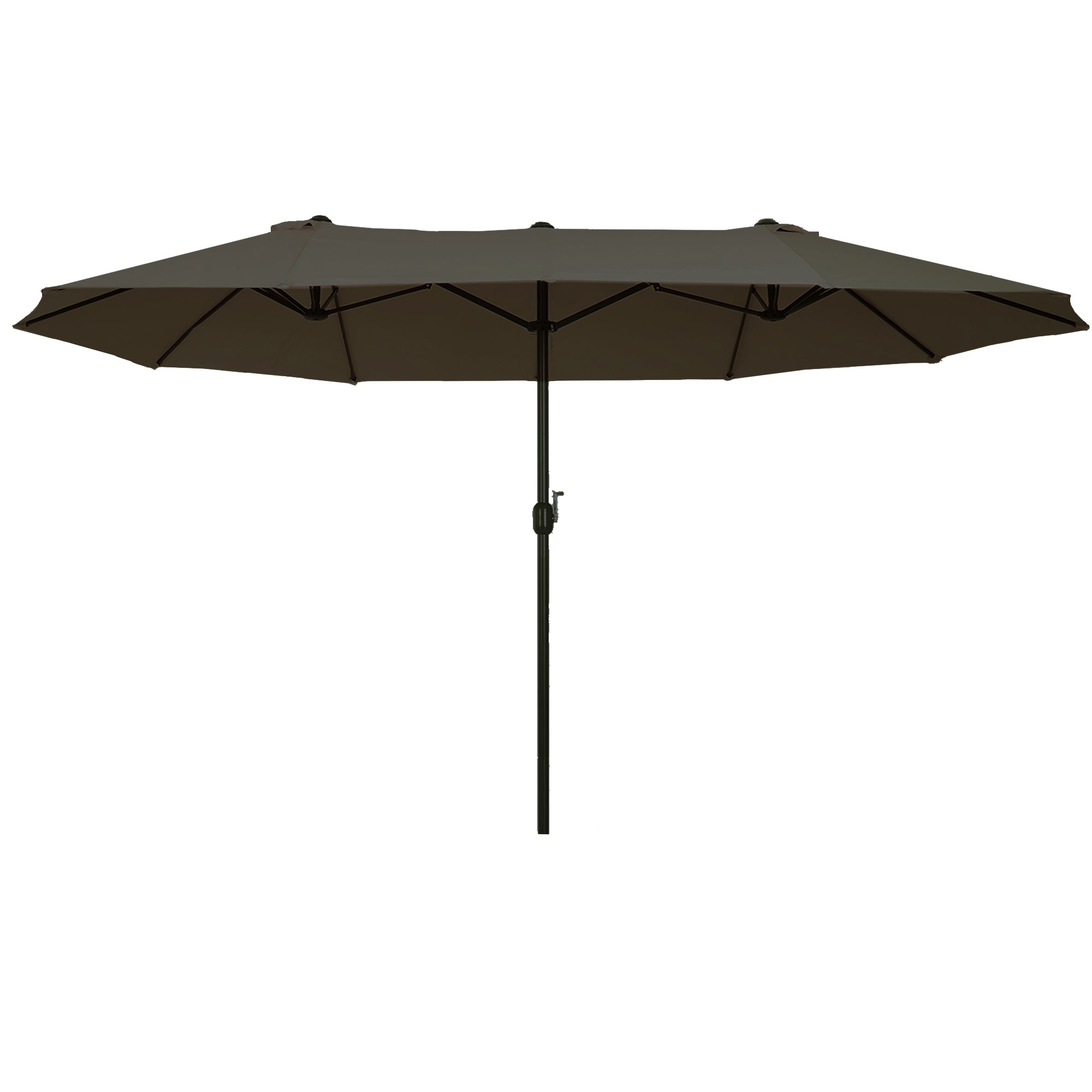 Double Sun Umbrella 455 x 265 cm, UV Protection Sunshade with Hand Crank, Balcony Umbrella Beach Umbrella Windproof Crank Umbrella Sun Protection for Beach Balcony Garden, Gray