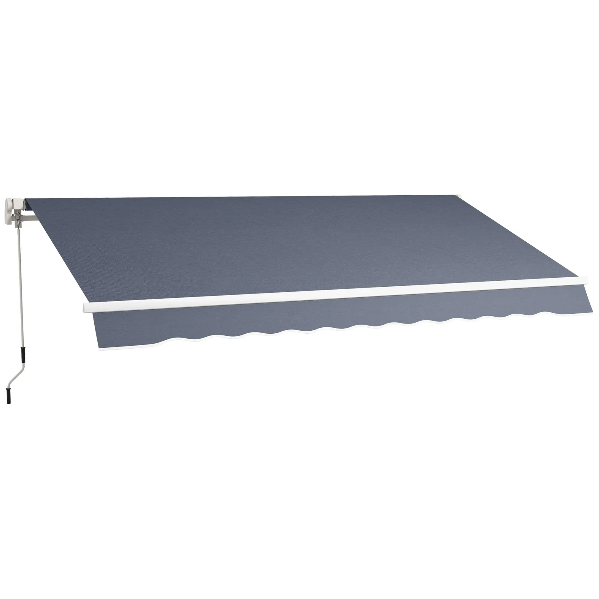 3.6 x 2.5 m Retractable Awning with Crank — Aluminum Frame & Polyester Fabric, UV Protection, Dark Grey