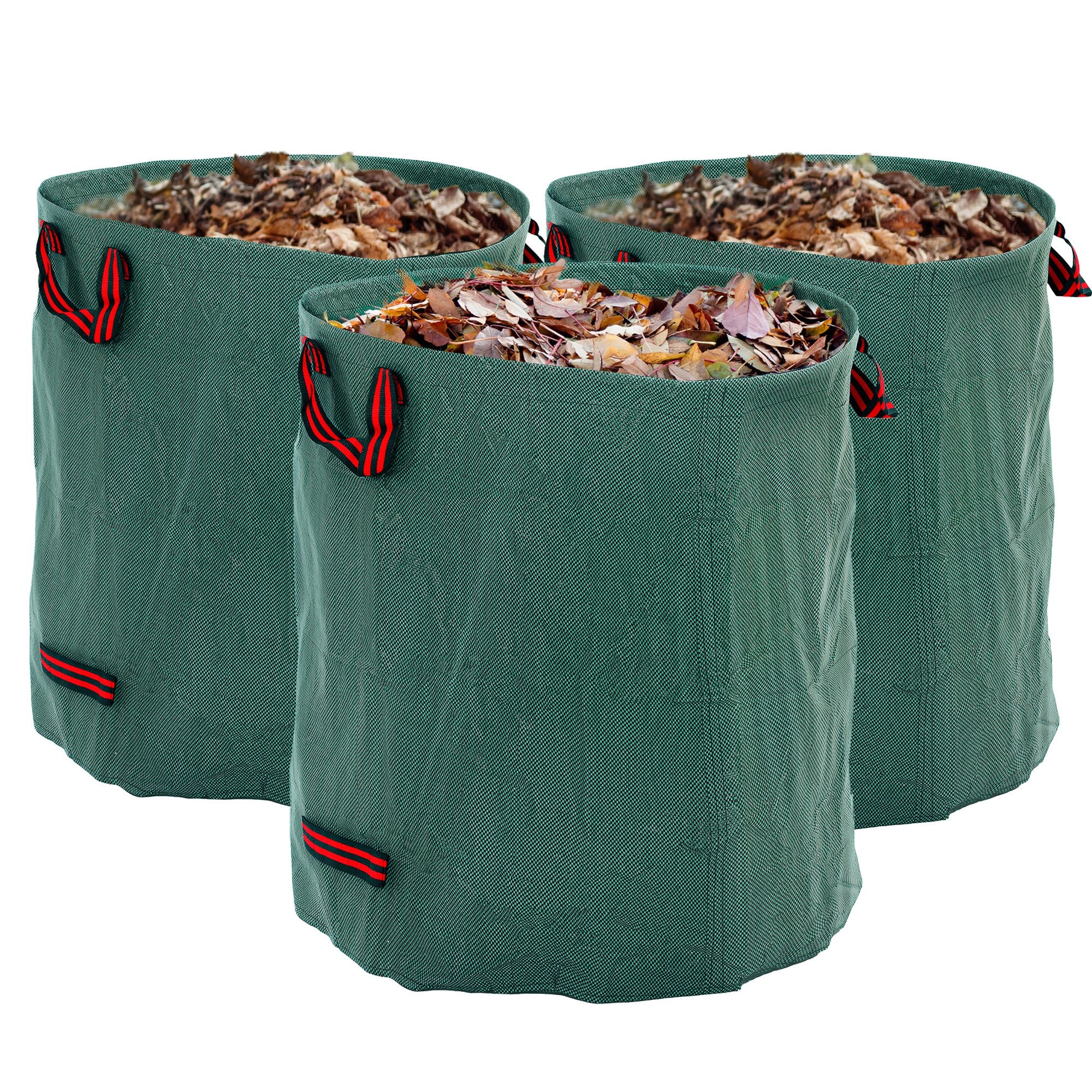 Outsunny Garten Abfalltasche 3x272L Wasserdichte Gartenabfalltasche mit Griffen, Stabiler Laubsack, Standsichere Gartenbeutel mit UV-Schutz, Wiederverwendbare Gartenabfalltaschen für grüne Abfälle